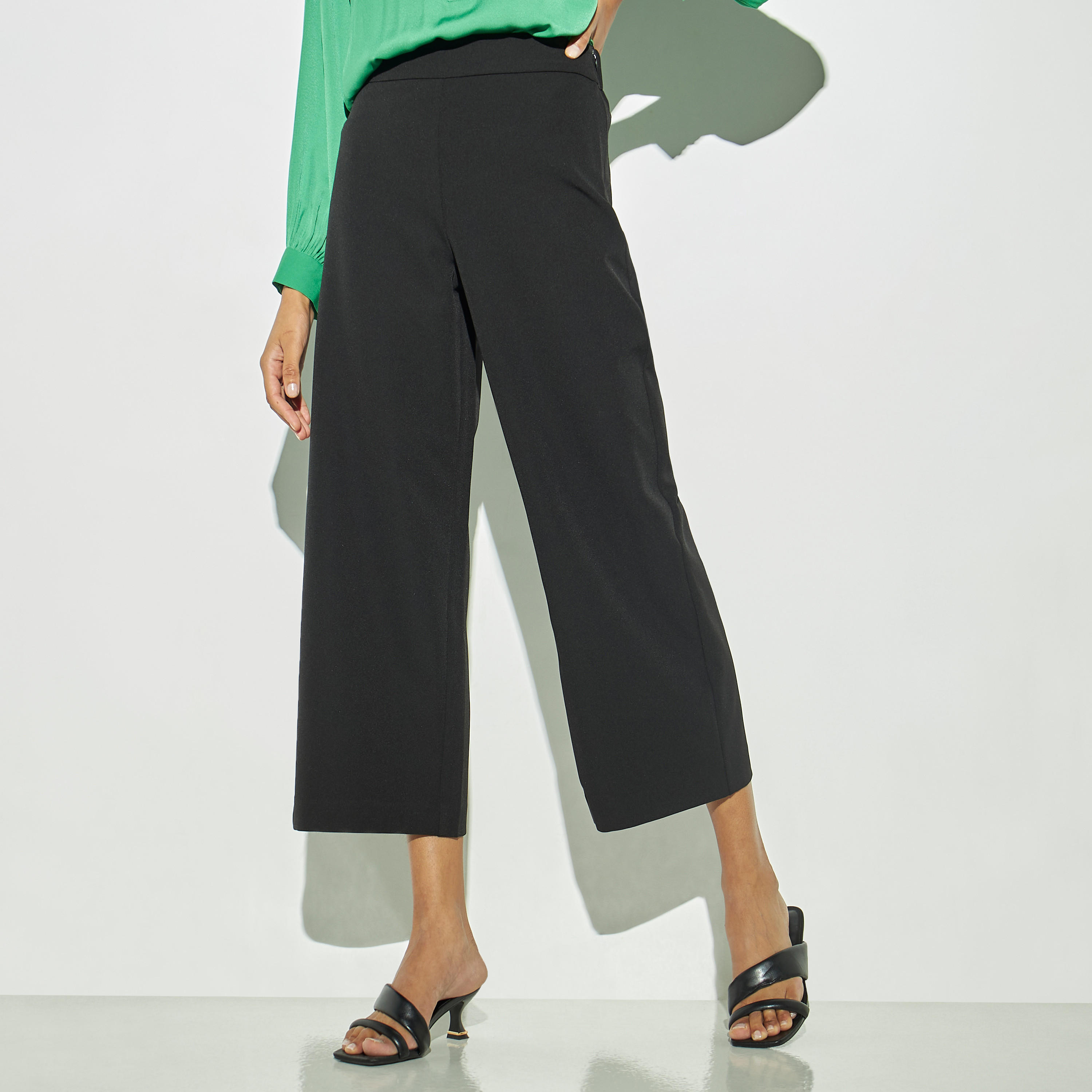 بنطلون سادة واسع الساقين-women-clothing-bottoms-trousers-image-4