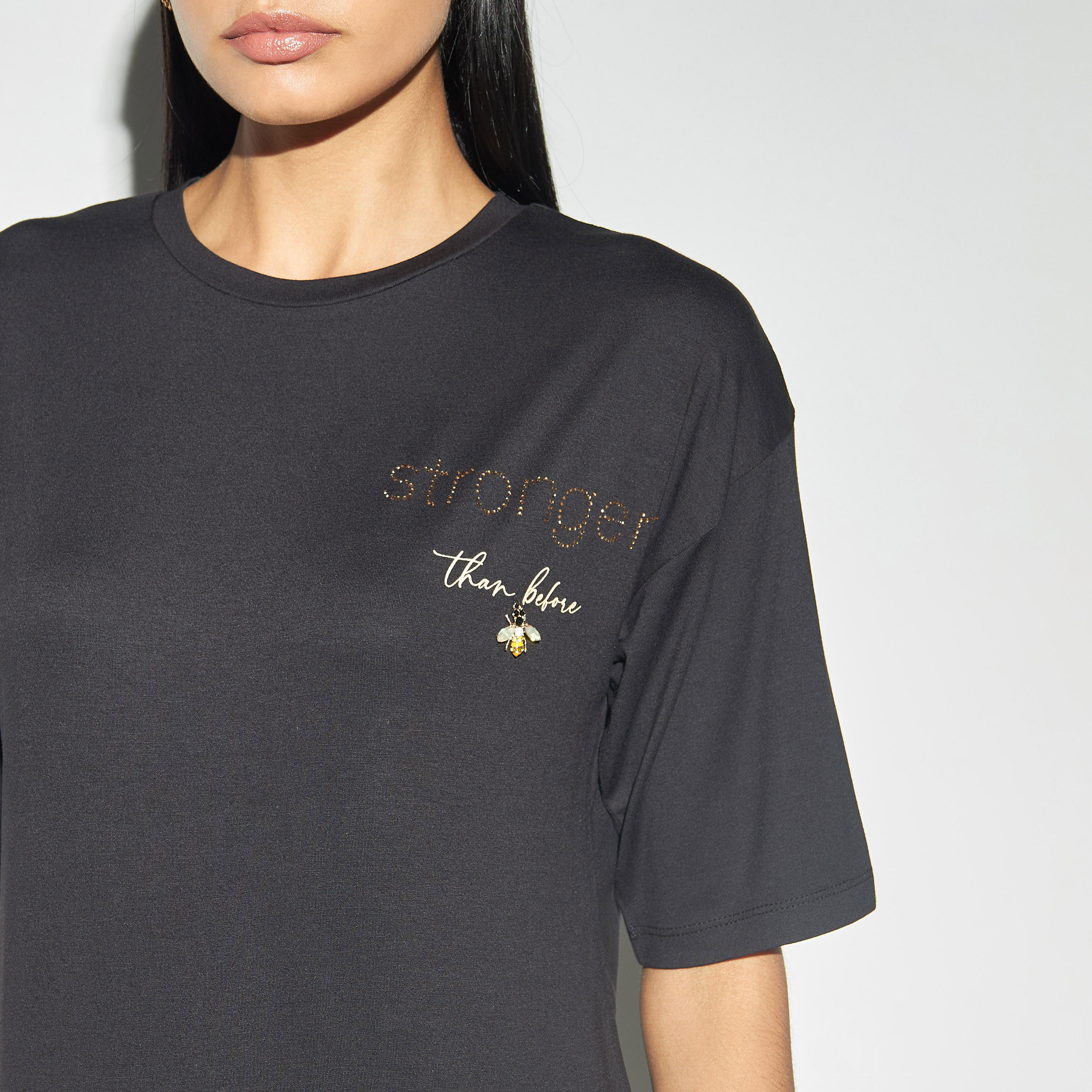 Printed T-shirt with Crew Neck and Short Sleeves-women-clothing-tshirts-image-4