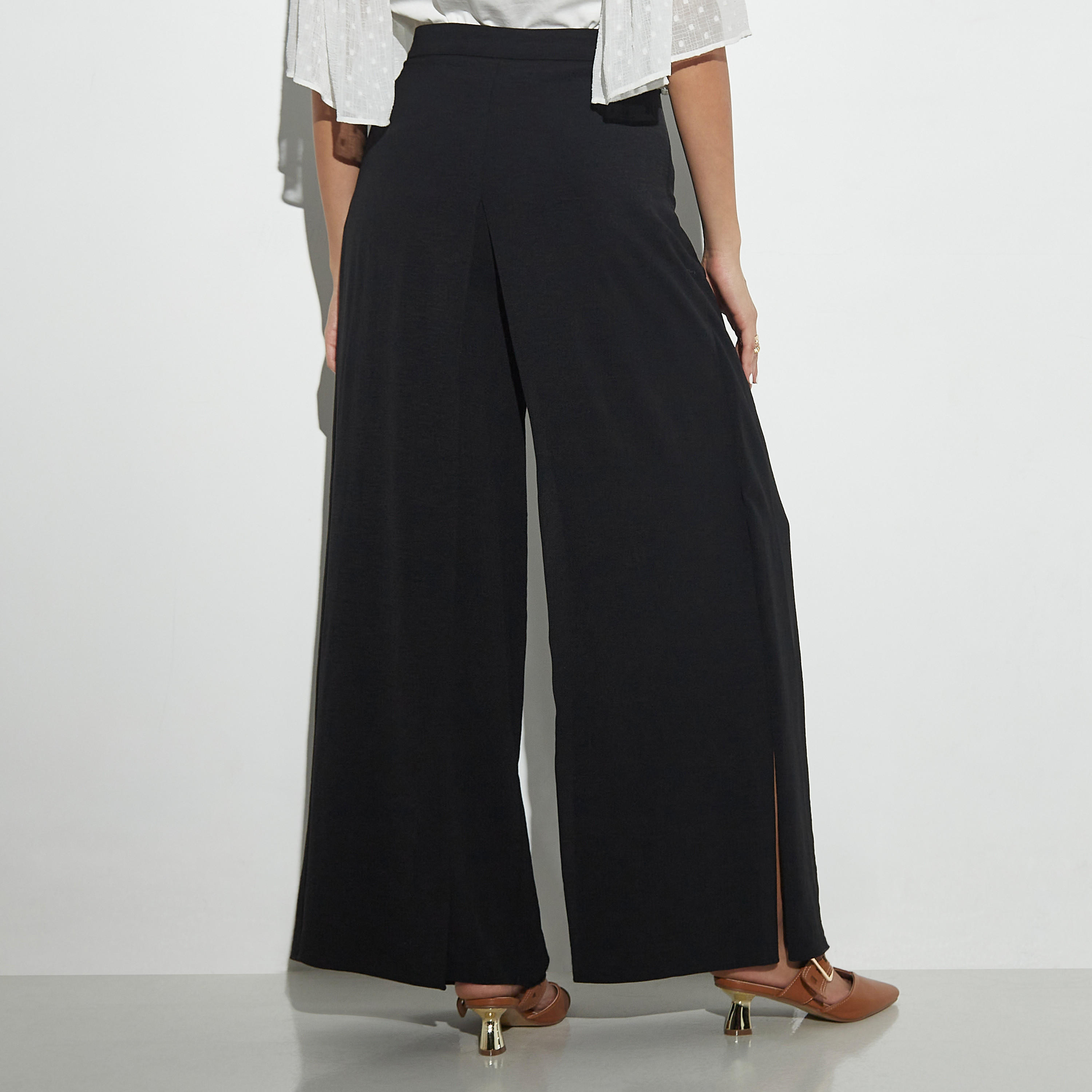 بنطلون سادة بفتحة جانبية-women-clothing-bottoms-trousers-image-2