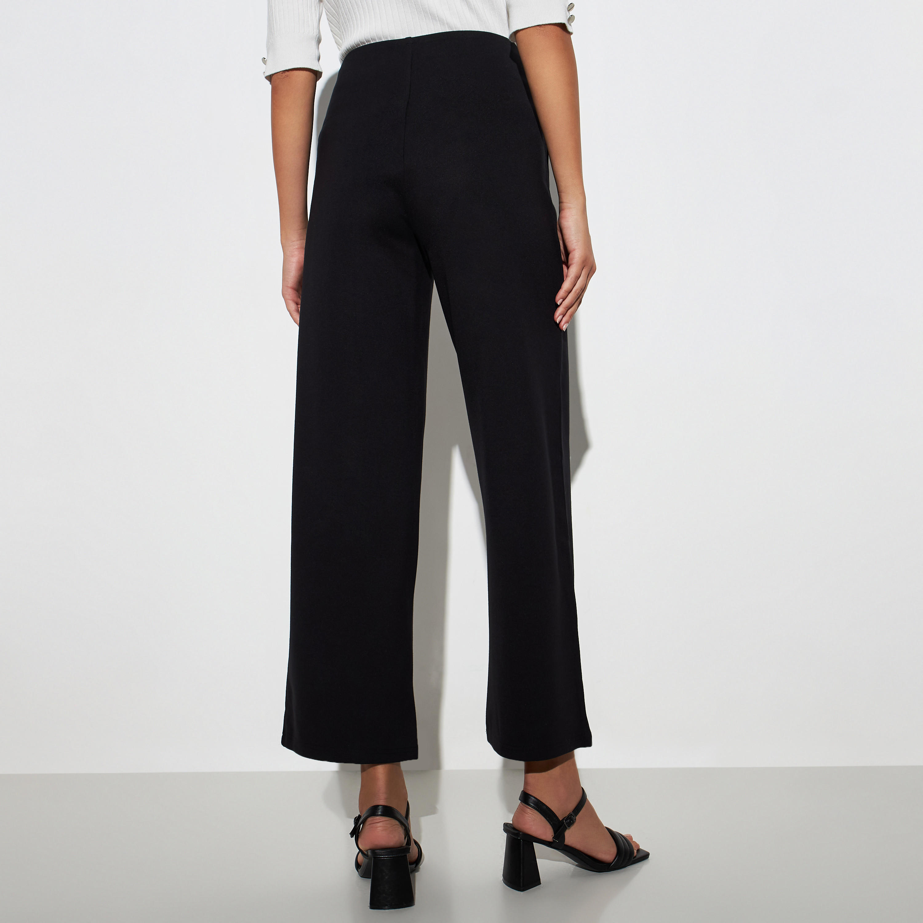 Solid Wide Leg Pants-women-clothing-bottoms-trousers-image-1