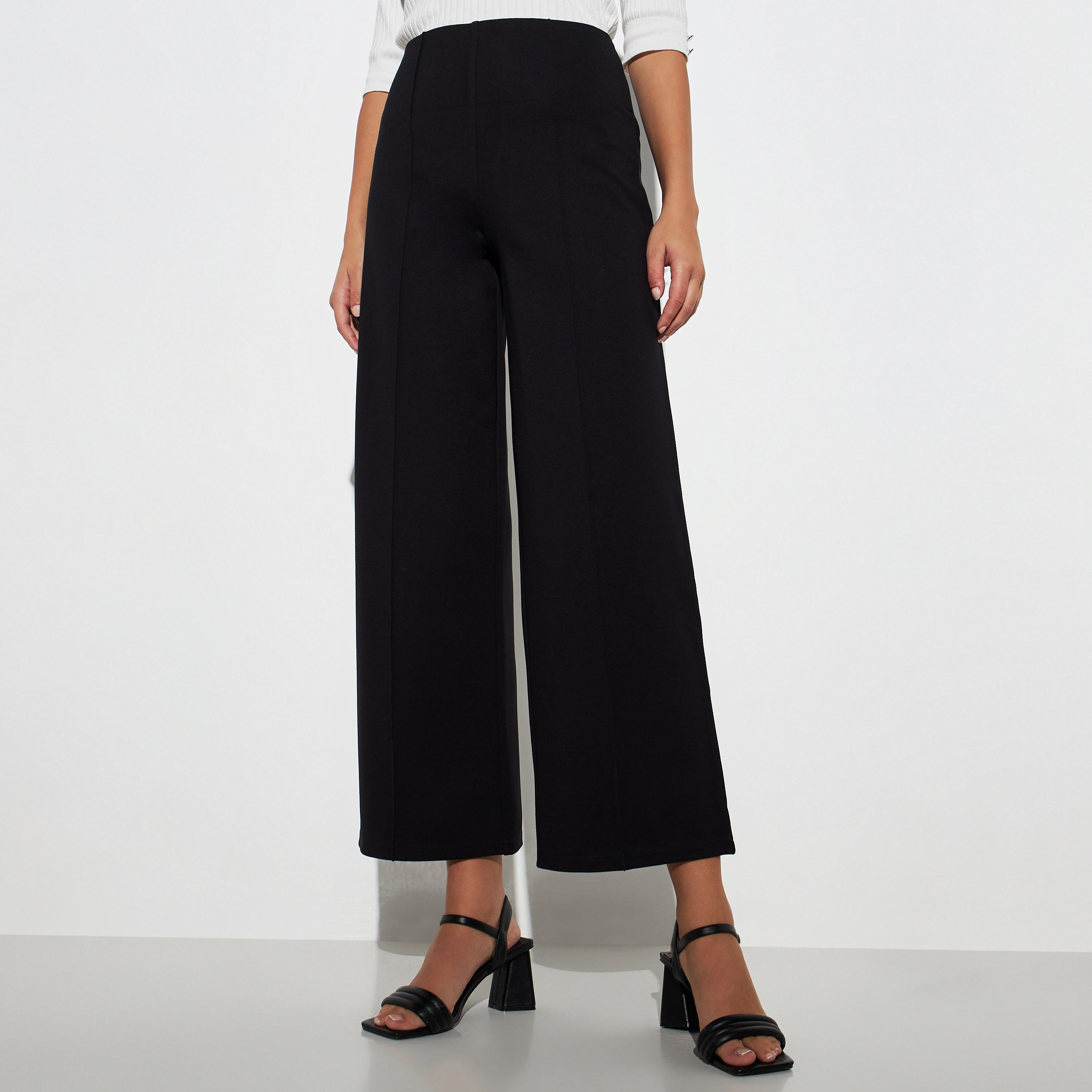 Solid Wide Leg Pants-women-clothing-bottoms-trousers-image-2