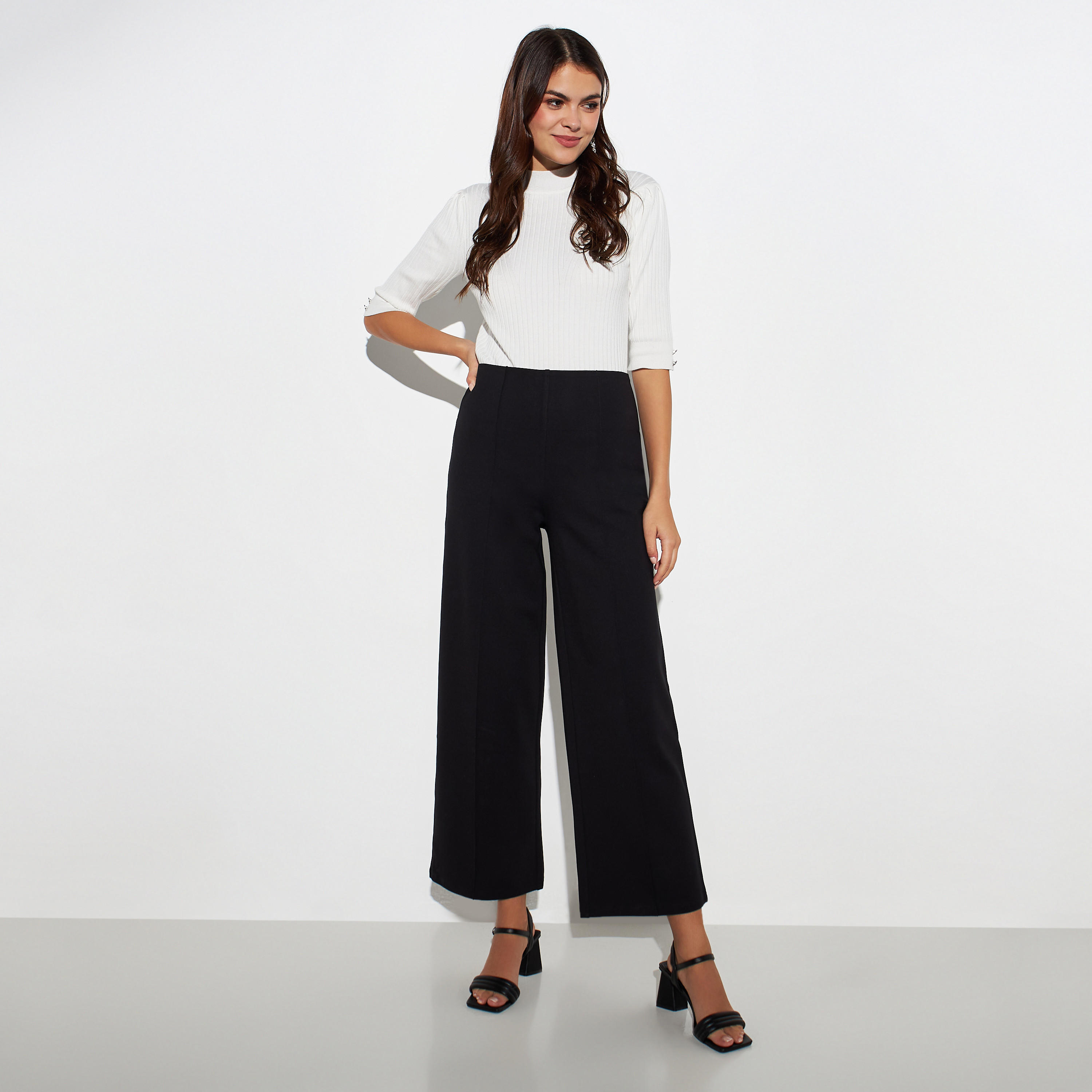 Solid Wide Leg Pants-women-clothing-bottoms-trousers-image-3