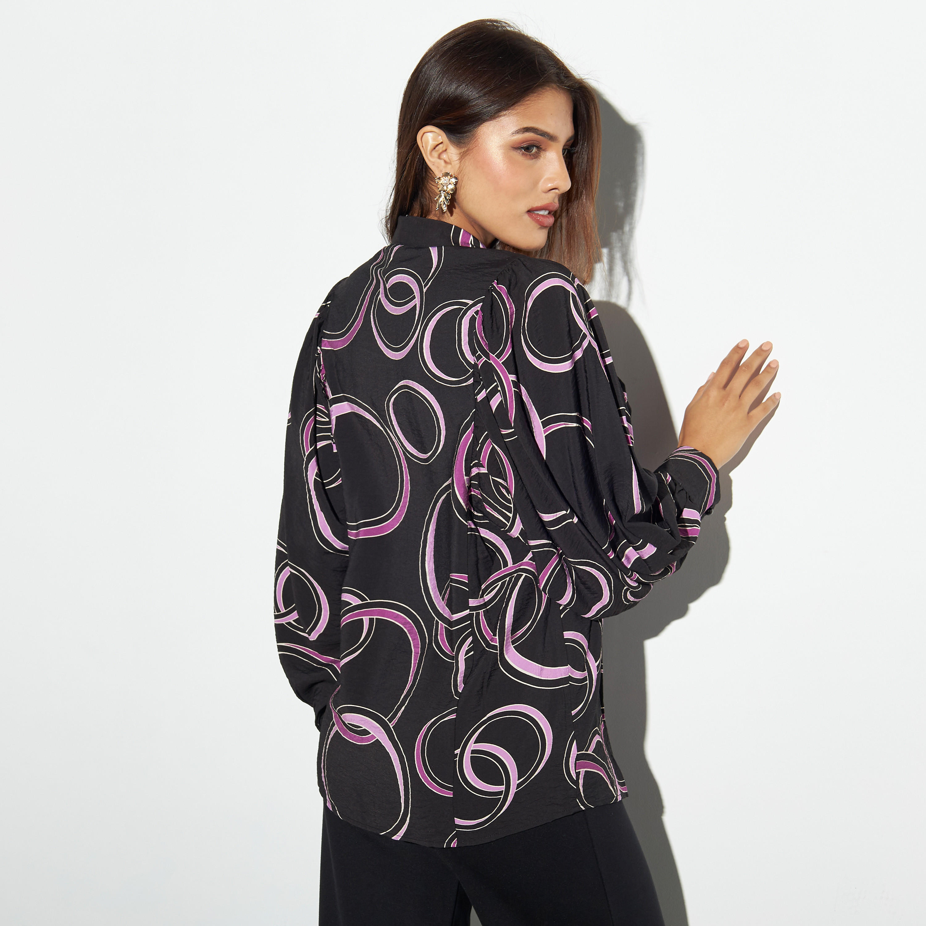 فستان قميص بأكمام واسعة وأربطة وطبعات-women-clothing-shirtsandblouses-shirts-image-3