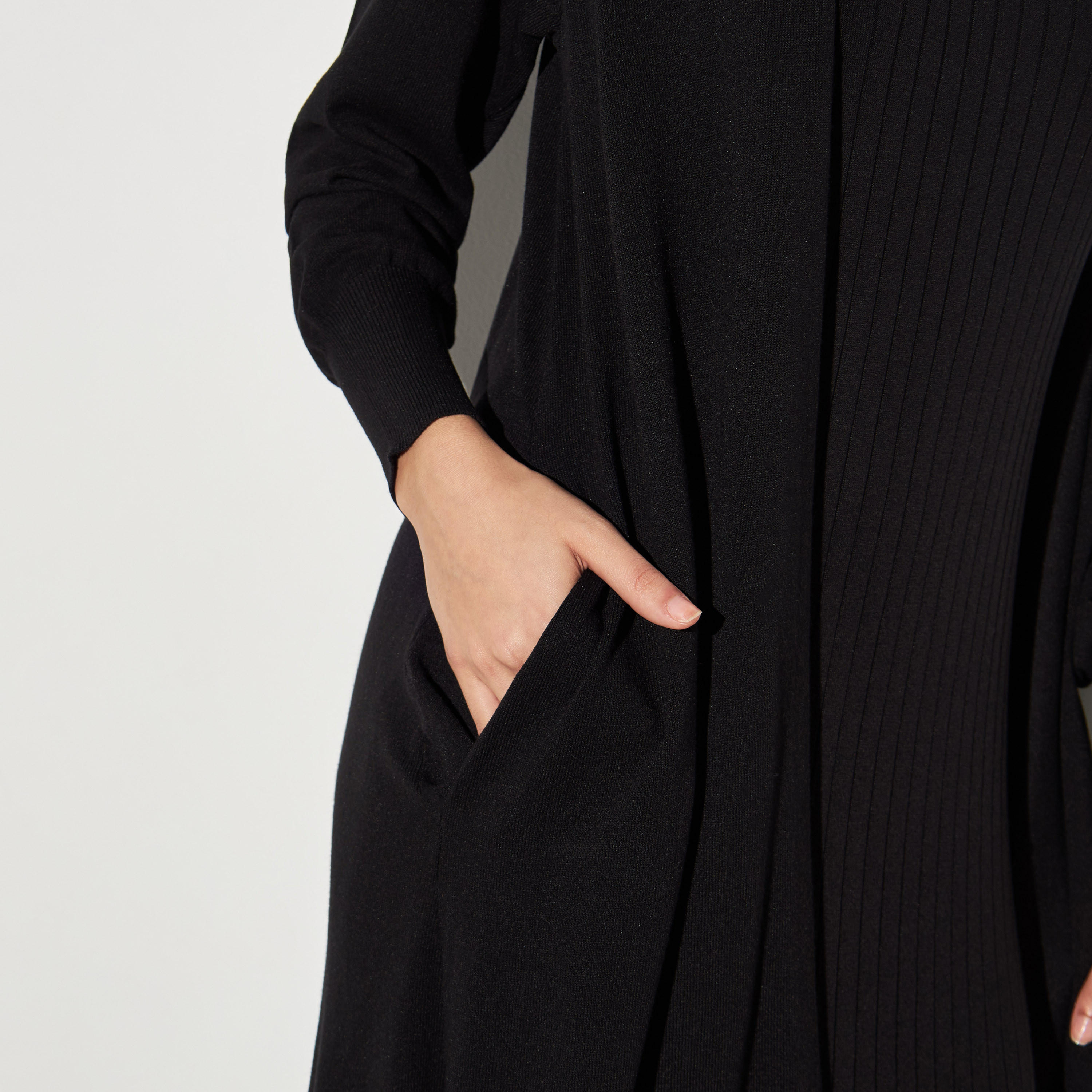 فستان ميدي مضلع دون أكمام وبياقة مستديرة-women-clothing-dresses-image-4