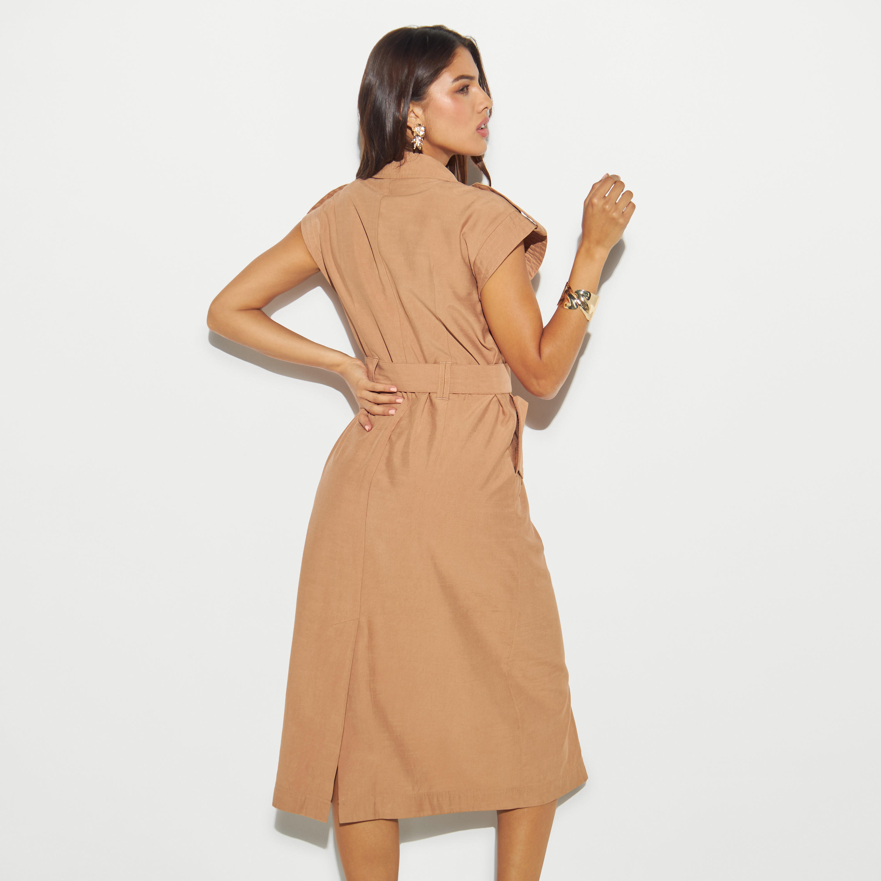 فستان قميص بجيوب وحزام-women-clothing-dresses-image-3
