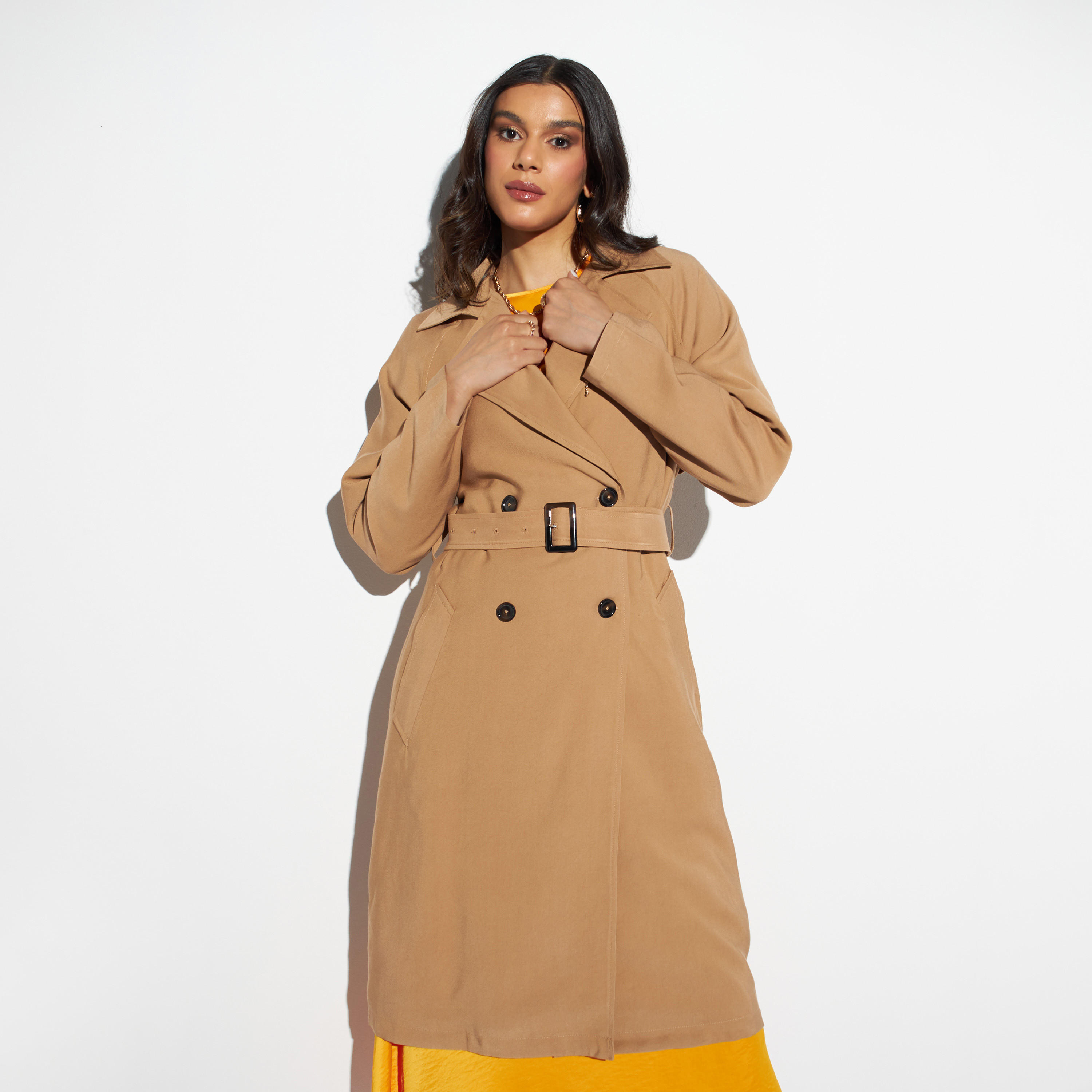 معطف سادة بحزام وجيوب-women-winterwear-coatsandjackets-jackets-image-4