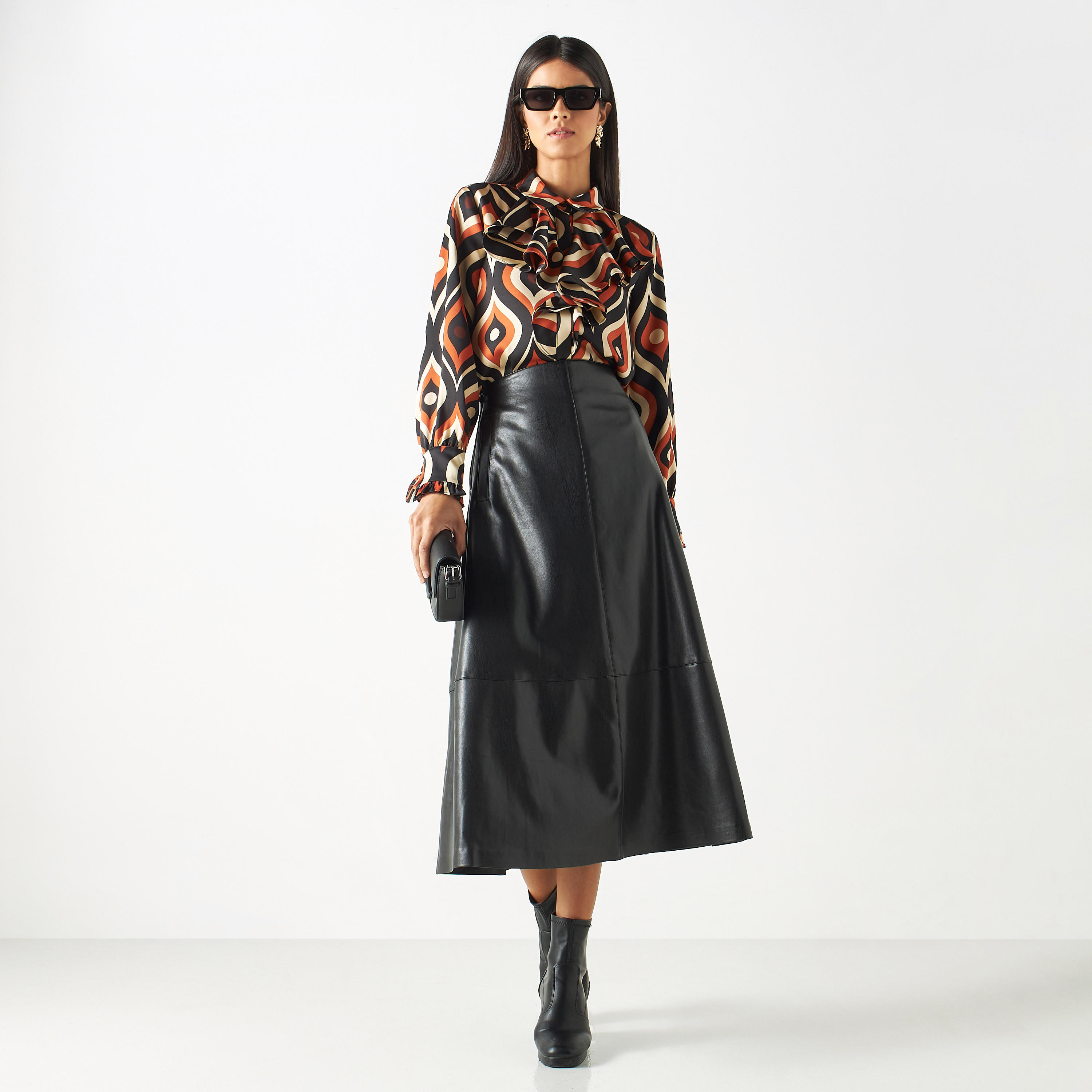 تنورة ميدي إيه لاين بسحاب للإغلاق وجيوب-women-clothing-bottoms-skirts-image-2