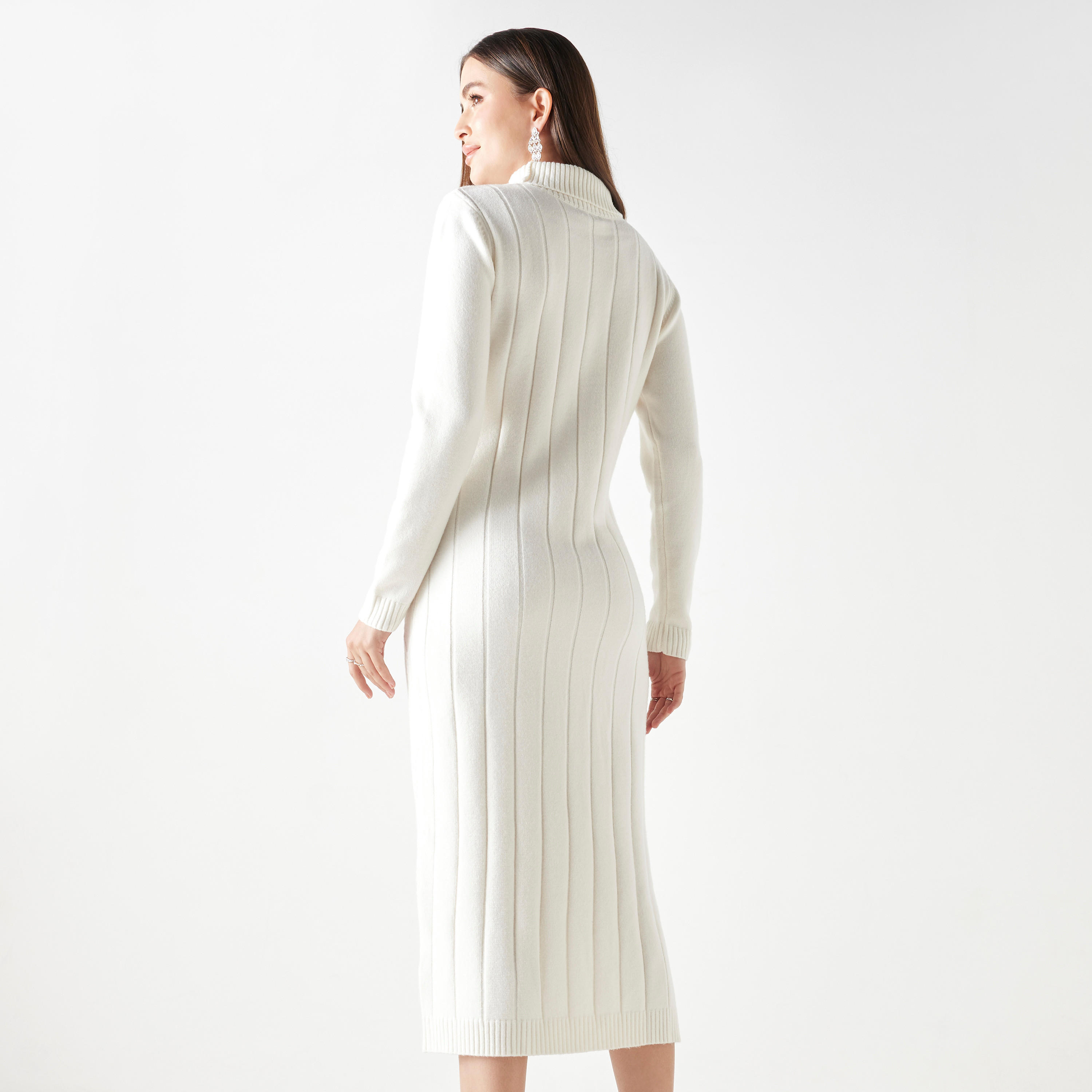 فستان بارز الملمس بياقة عالية-women-clothing-dresses-image-3
