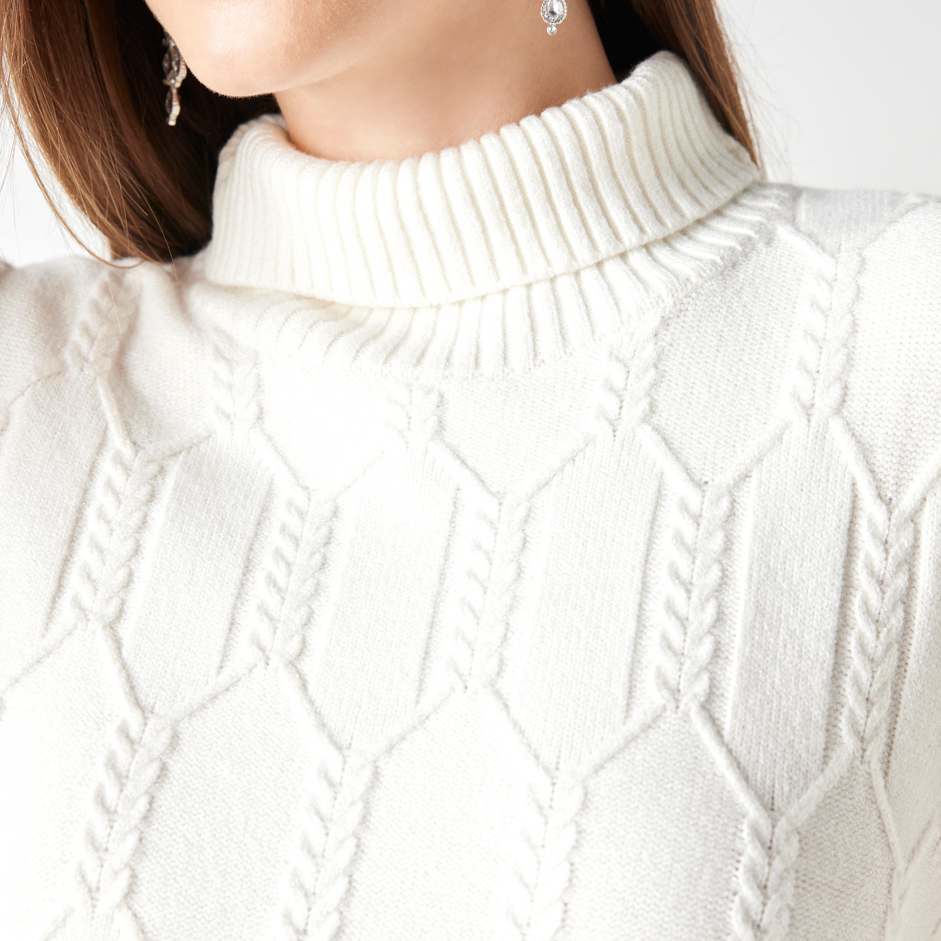 فستان بارز الملمس بياقة عالية-women-clothing-dresses-image-4