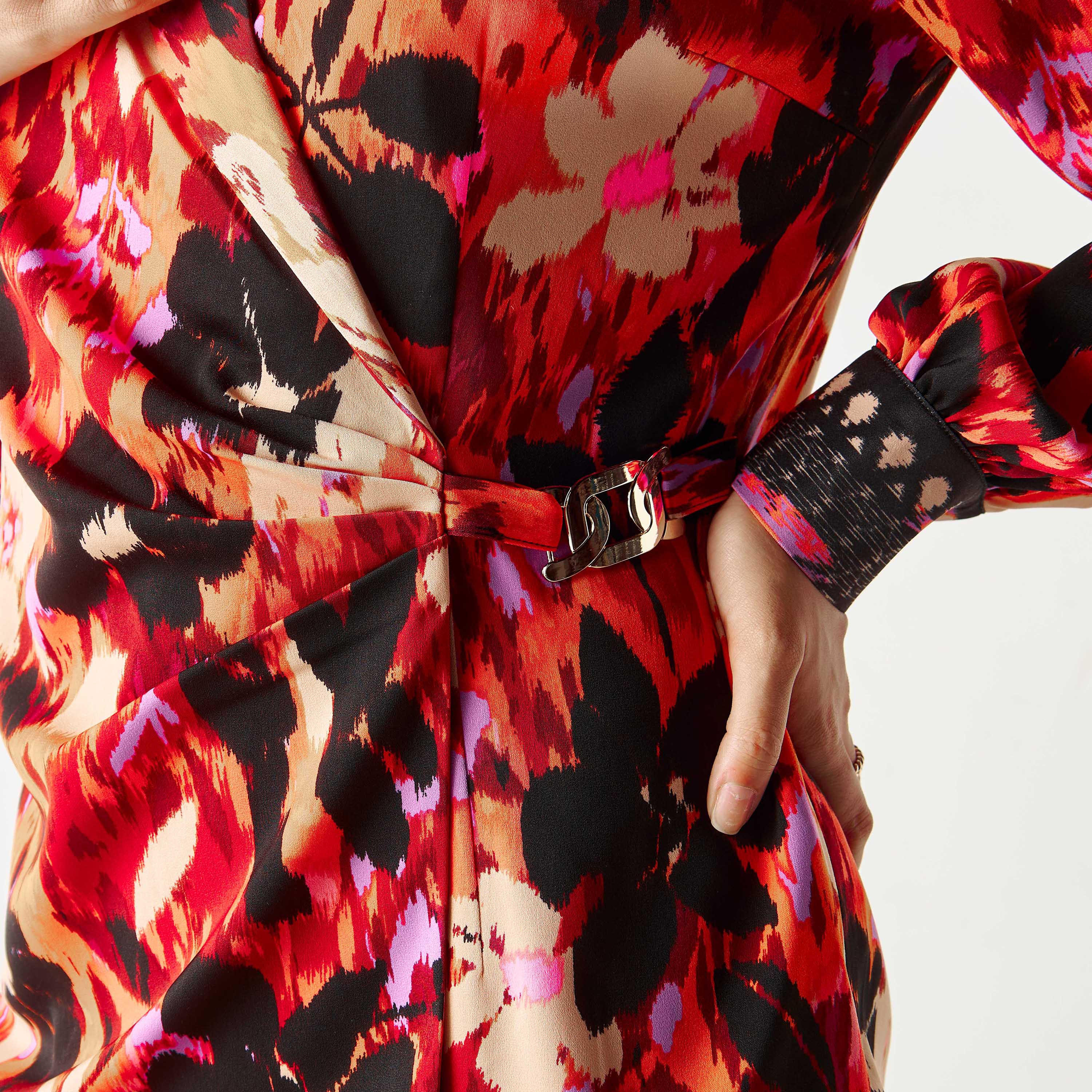 كيمونو ملفوف بطبعات زهور وحزام خصر بإبزيم-women-clothing-shirtsandblouses-blouses-image-4