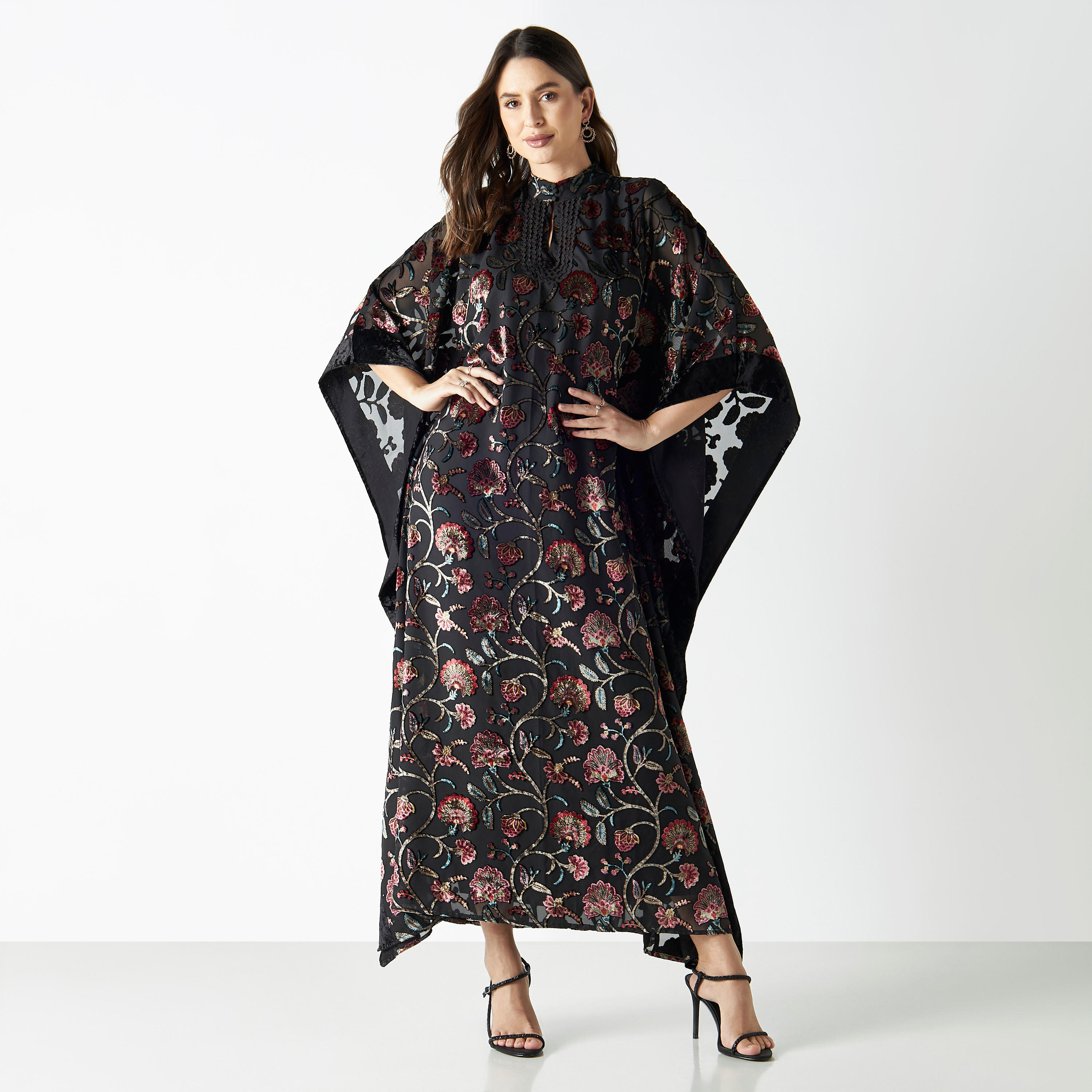 فستان واسع بياقة ماندرين وطبعات-women-clothing-dresses-image-2