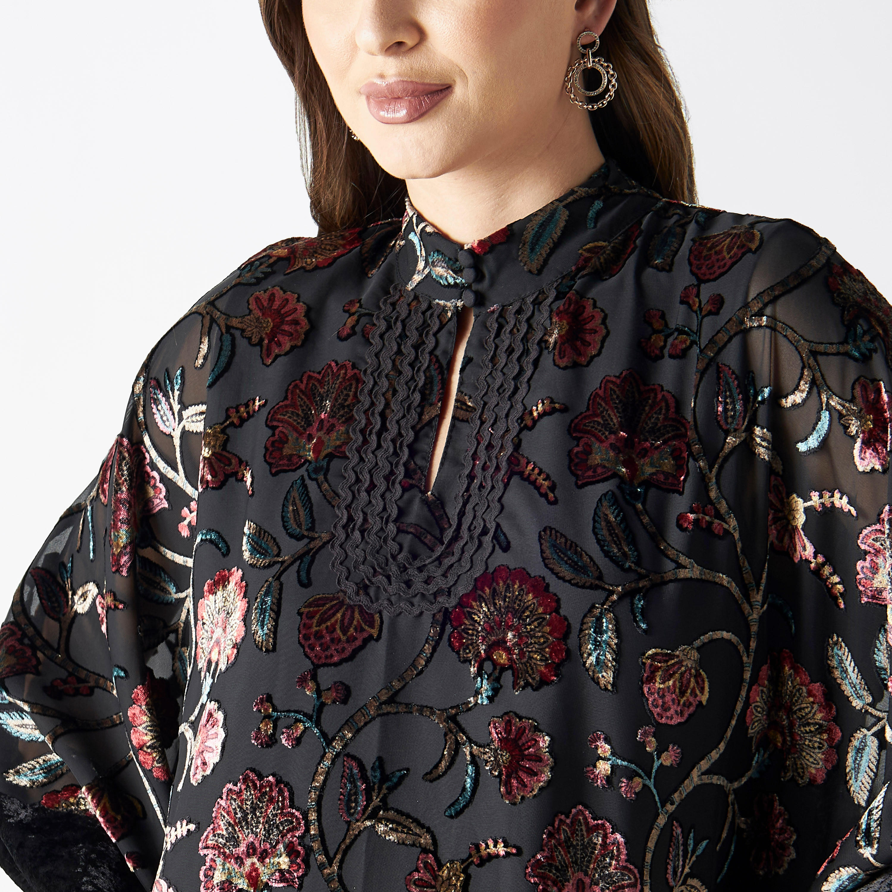 فستان واسع بياقة ماندرين وطبعات-women-clothing-dresses-image-4