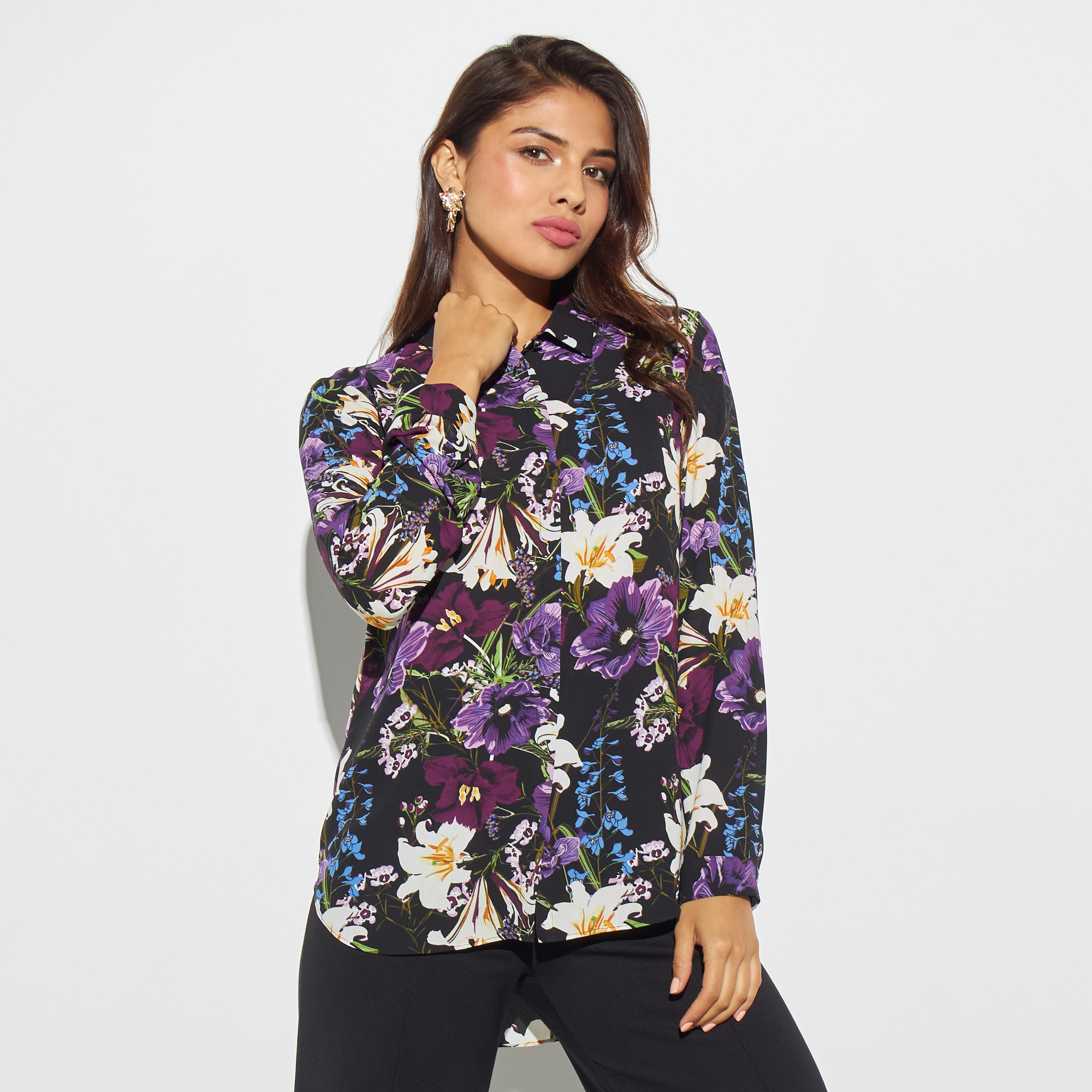 قميص بطبعات أزهار وأكمام طويلة-women-clothing-shirtsandblouses-shirts-image-1