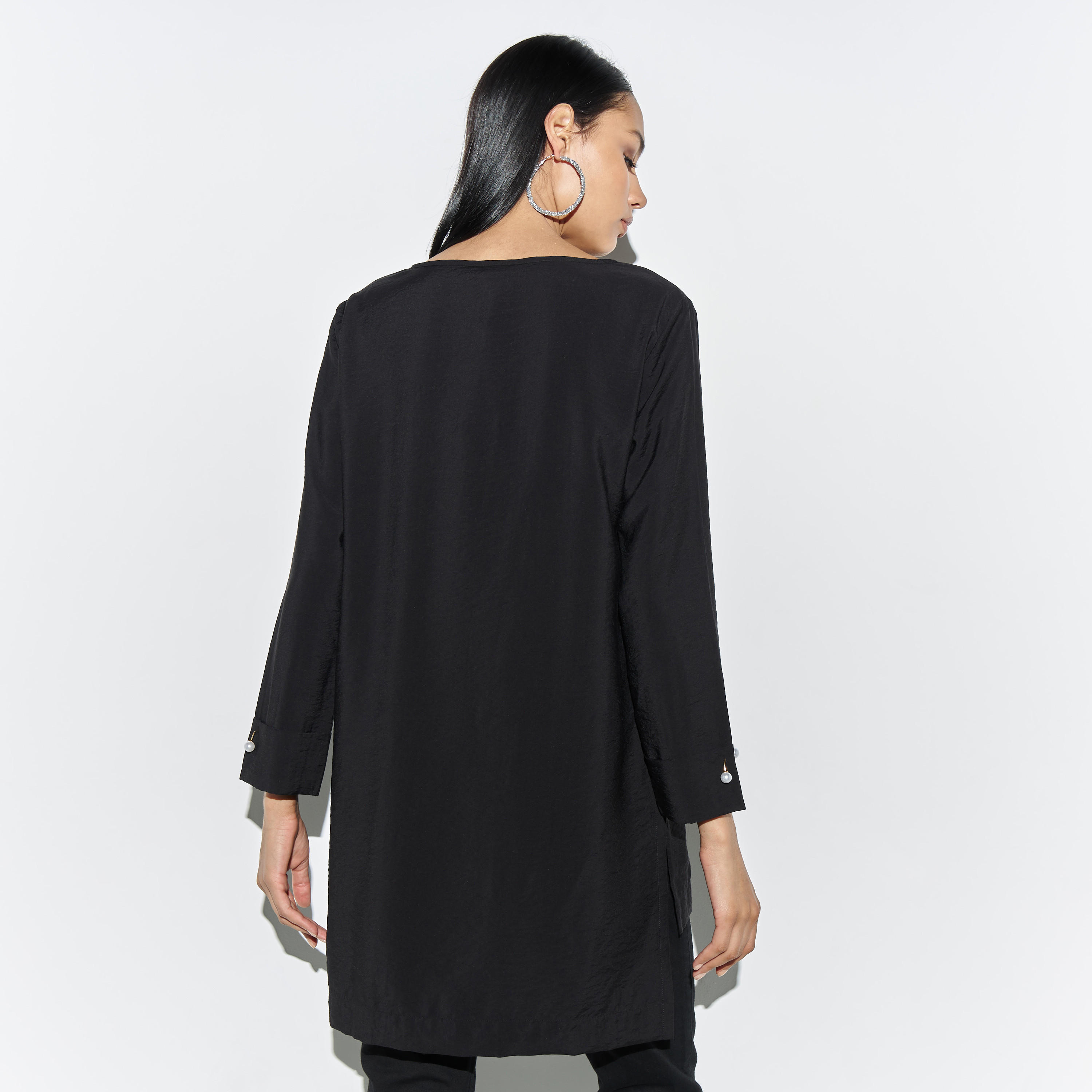 Solid High Low Top with Long Sleeves-women-clothing-shirtsandblouses-blouses-image-5