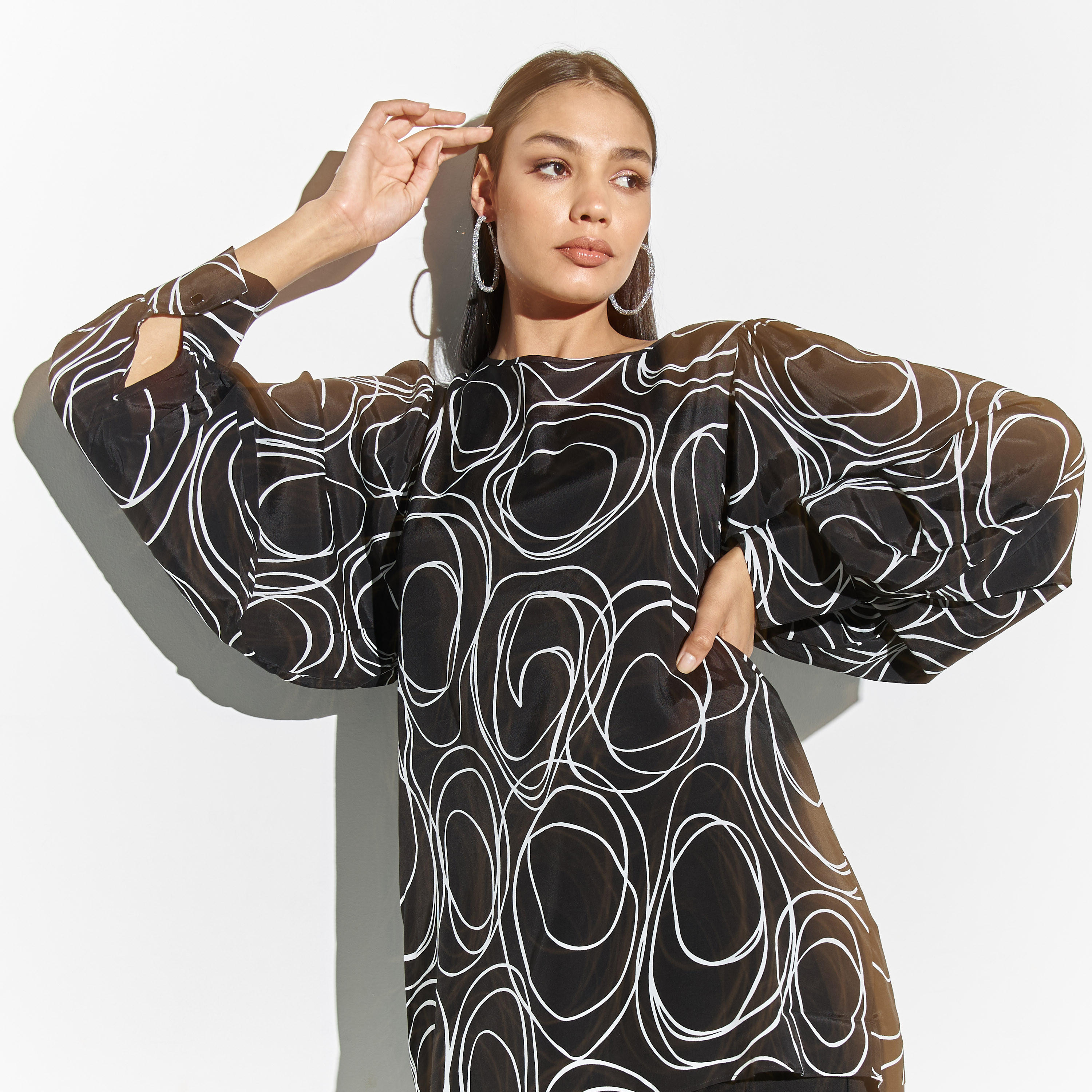 All-Over Print Top with Volume Sleeves-women-clothing-shirtsandblouses-blouses-image-4