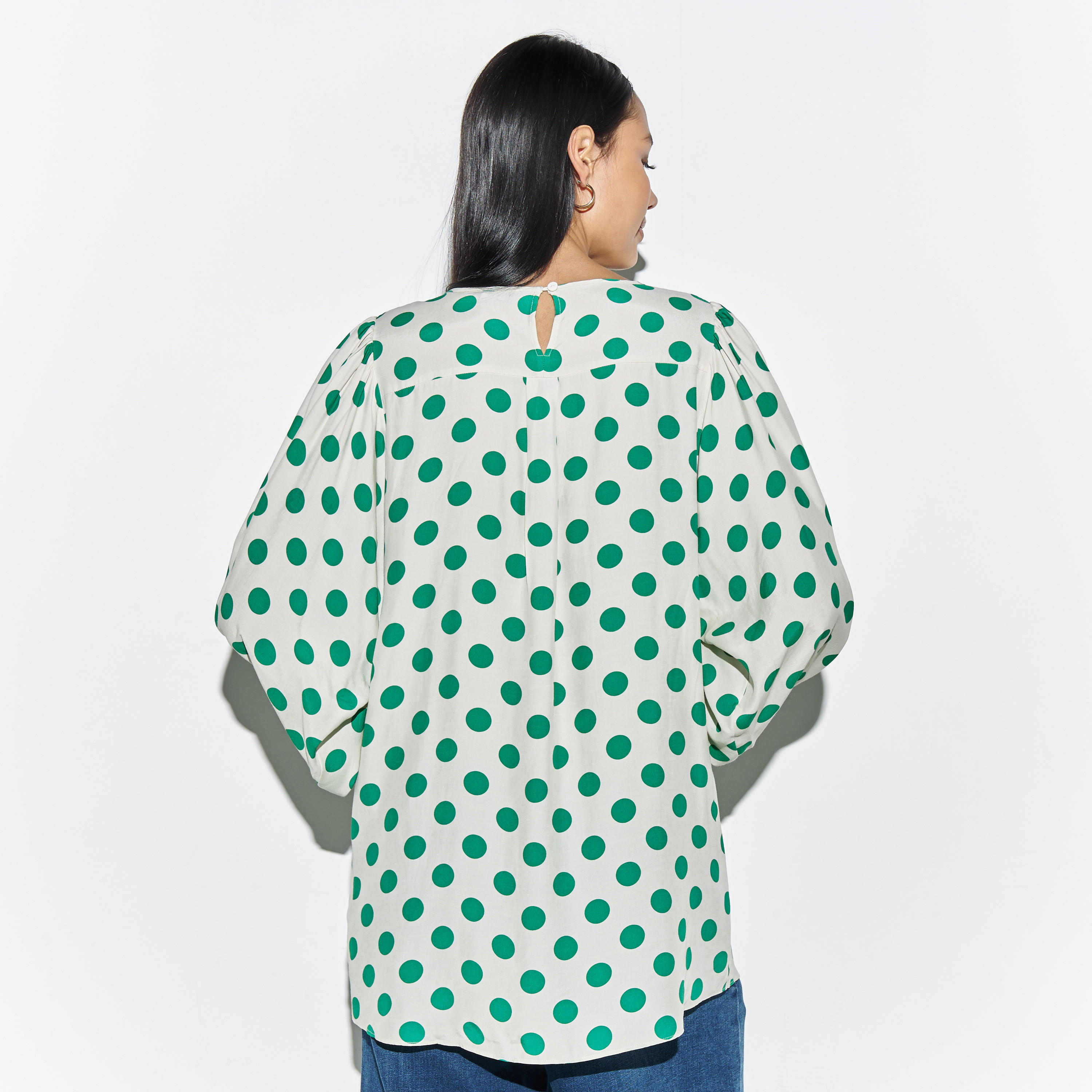 بلوزة بأكمام منفوخة وطبعات منقّطة-women-clothing-shirtsandblouses-blouses-image-4
