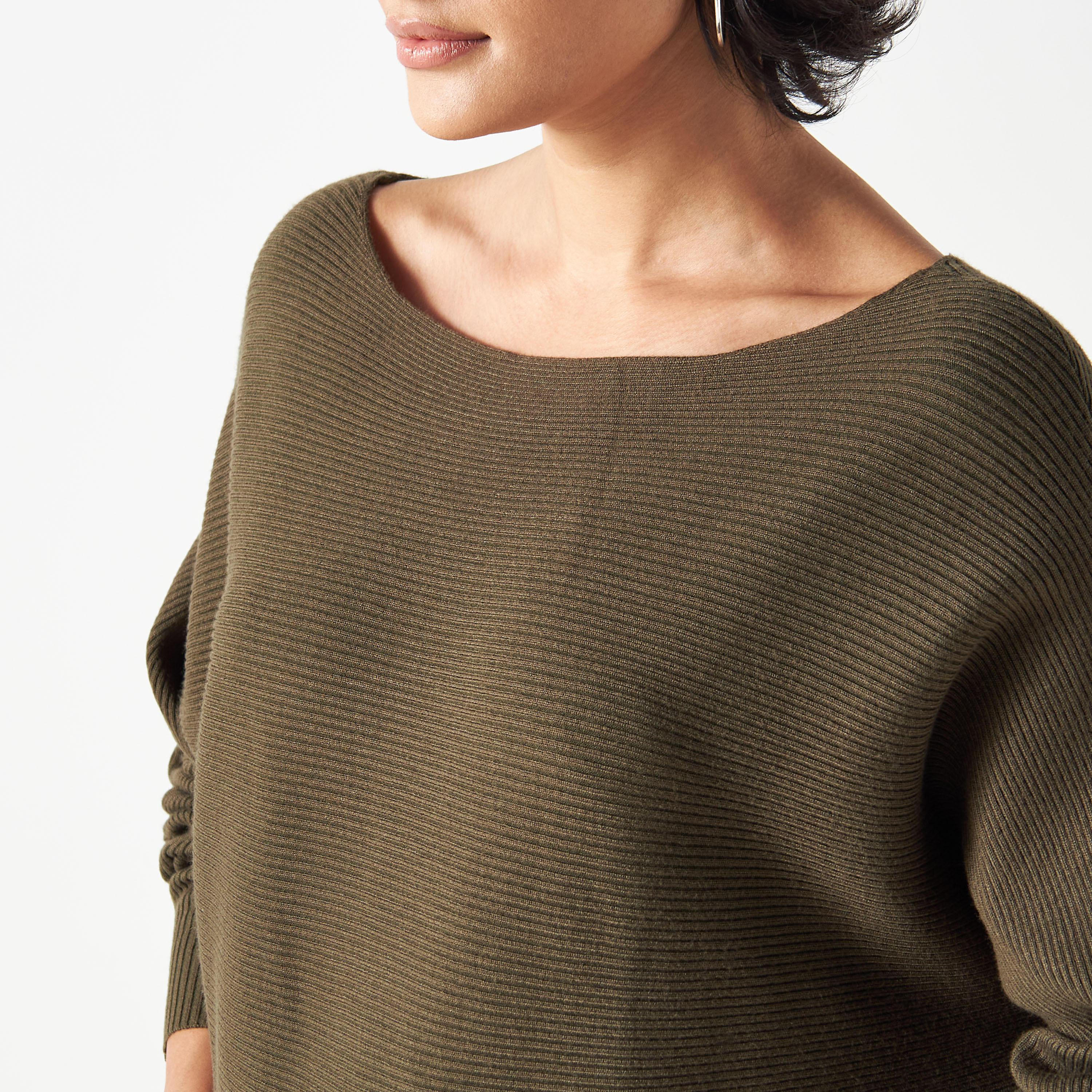 تيشيرت بارز الملمس بياقة مستديرة وأكمام واسعة-women-clothing-tshirts-image-12