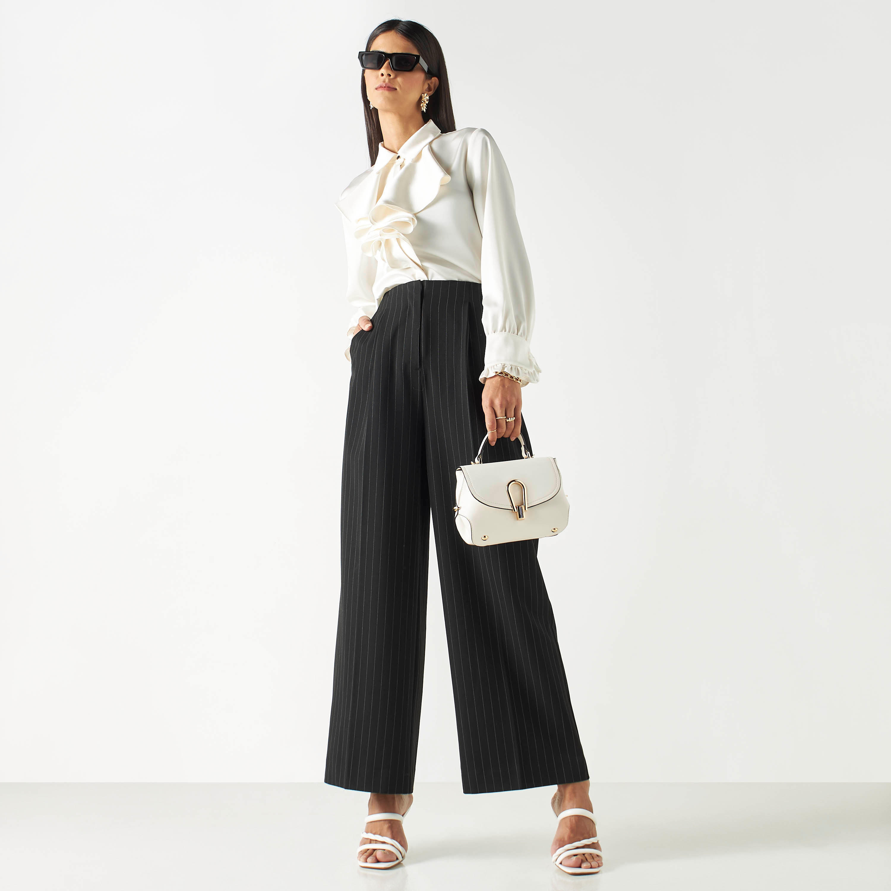 قميص سادة بتفاصيل كشكش وأكمام طويلة-women-clothing-shirtsandblouses-shirts-image-2