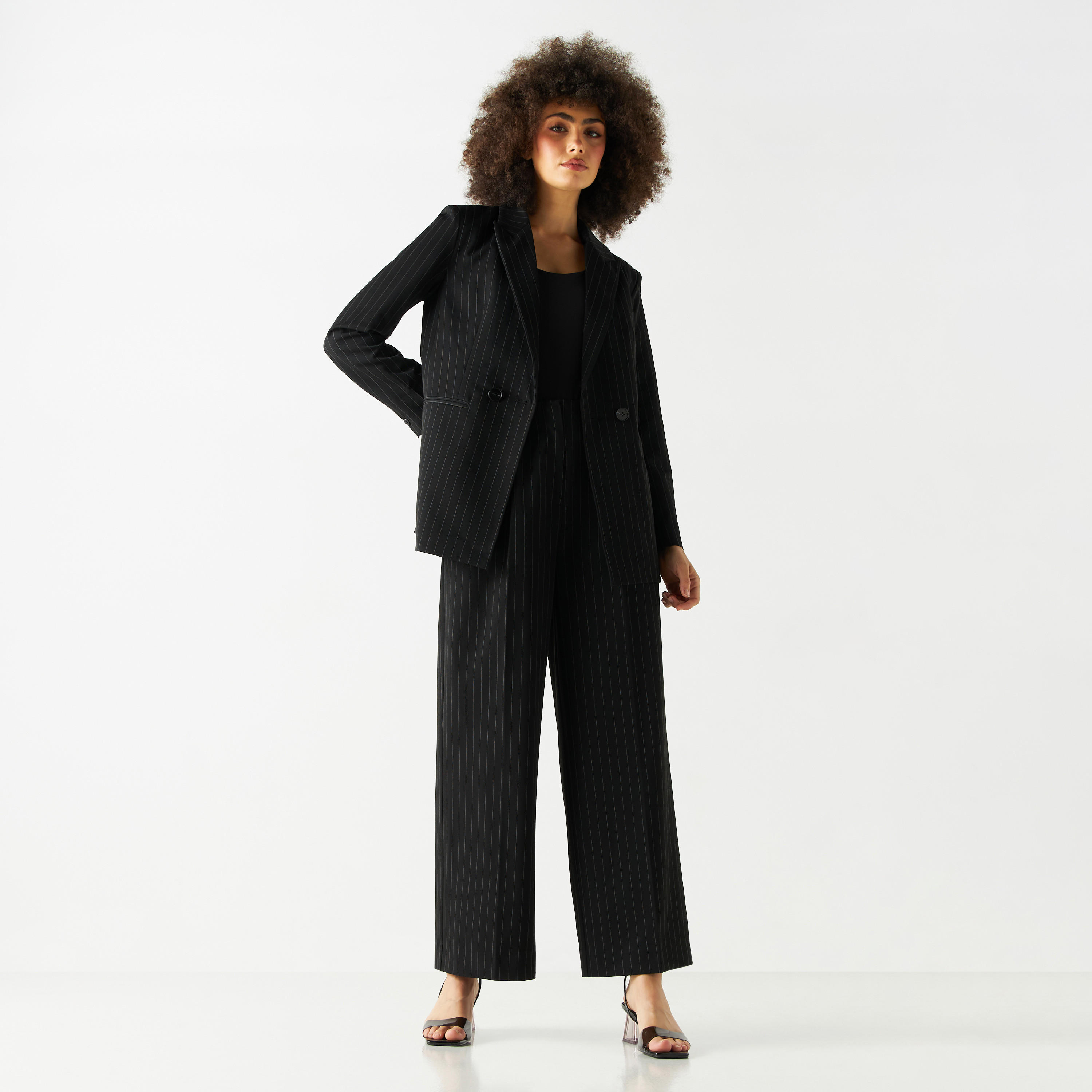 Striped Blazer with Peak Lapel and Pockets-women-clothing-coatsandjackets-blazers-image-2