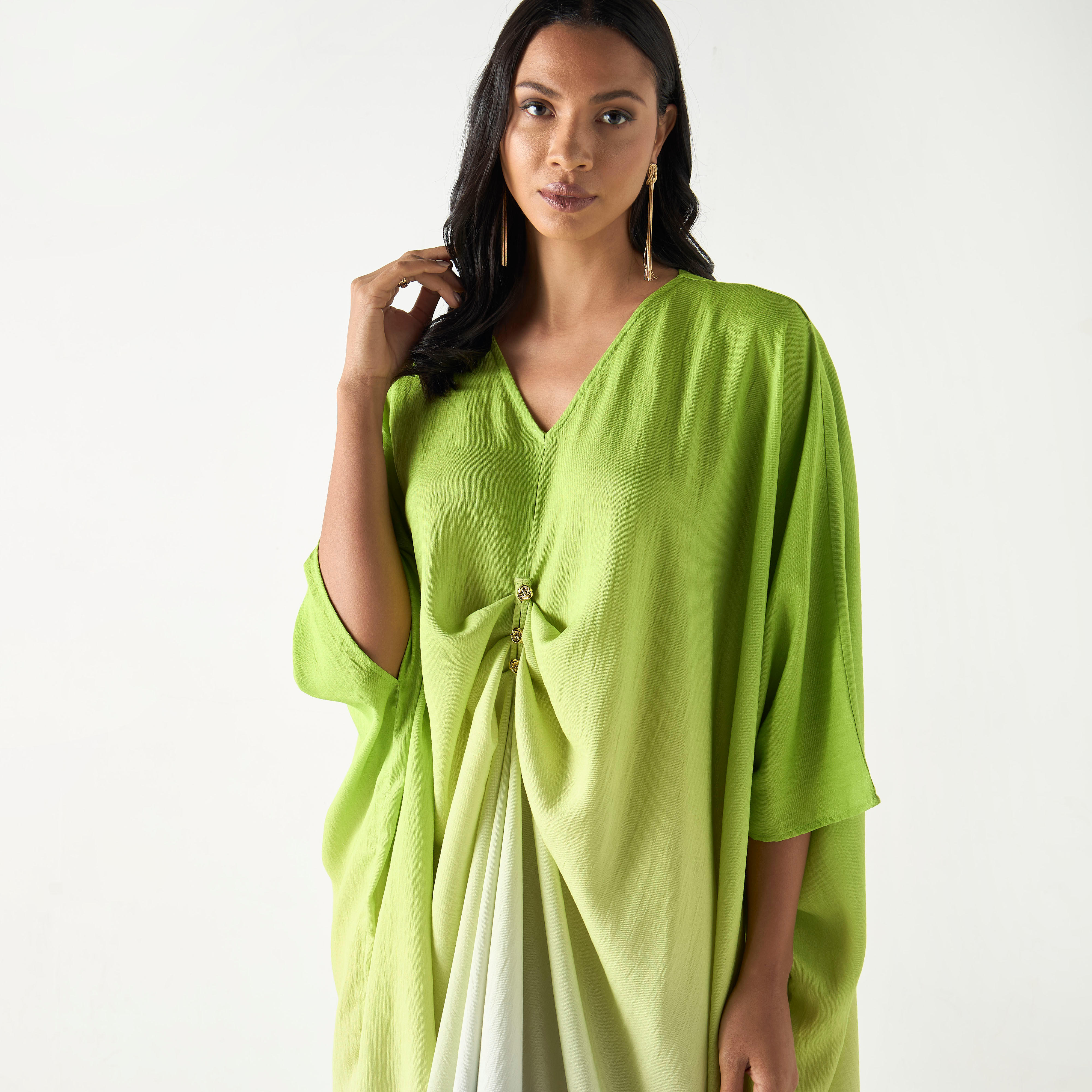 فستان قفطان بياقة V وأربطة-women-clothing-dresses-image-2