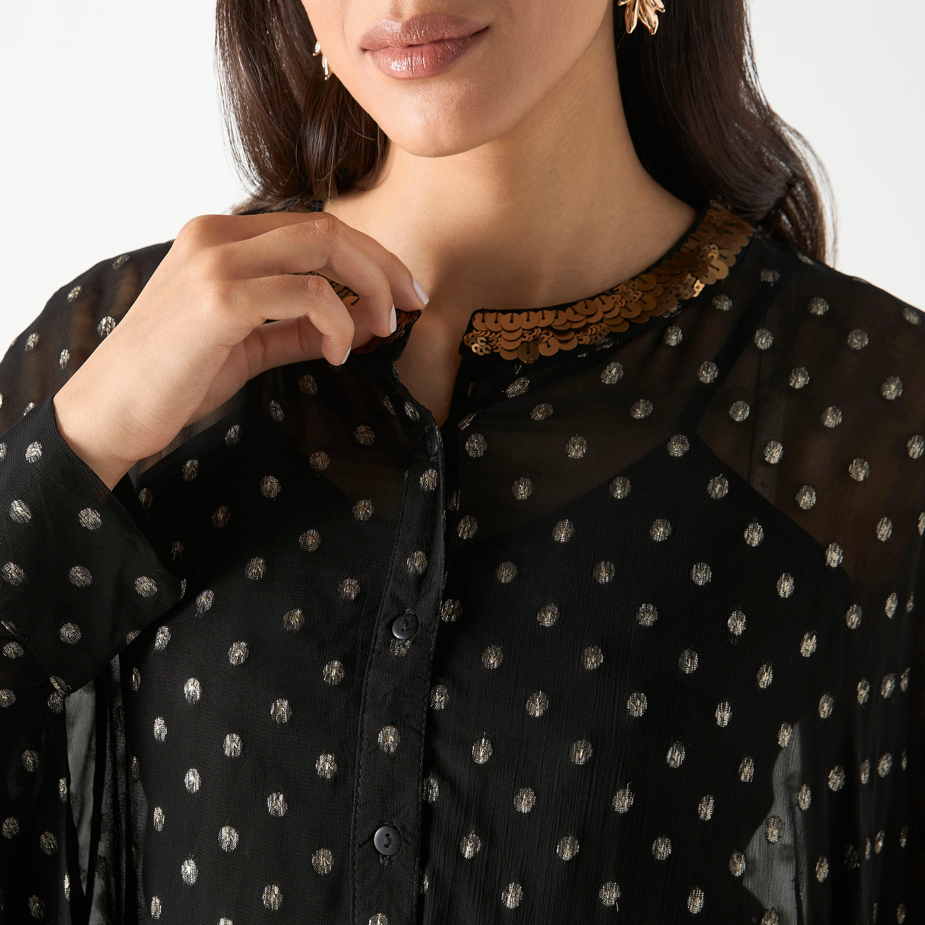 بلوزة كاب بأطراف غير متماثلة وتزيينات-women-clothing-shirtsandblouses-blouses-image-4