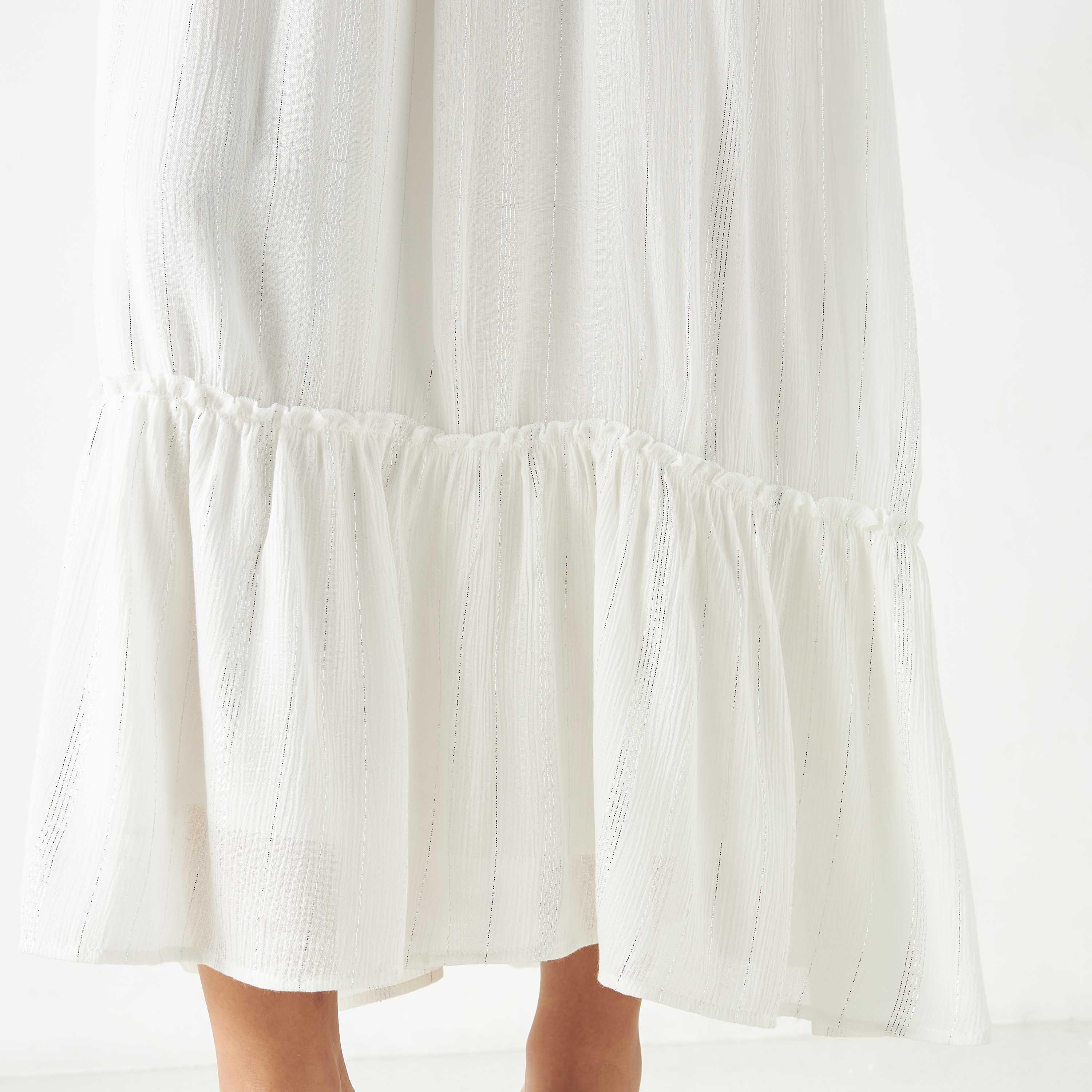 Embroidered Maxi Dress with Tie-Ups and 3/4 Sleeves-women-clothing-dresses-image-5