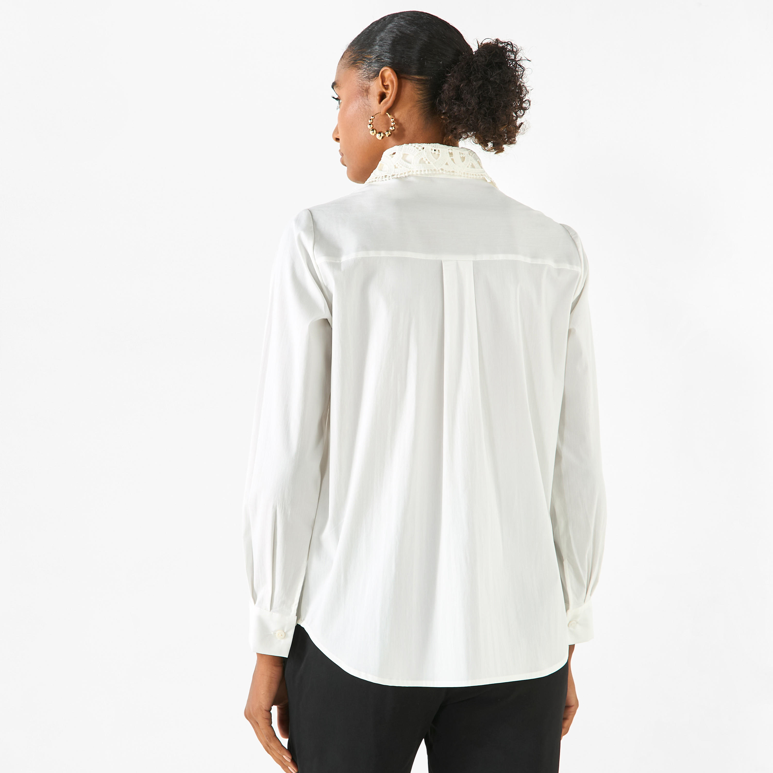 Lace Detail Collared Neckline Top-women-clothing-shirtsandblouses-shirts-image-3