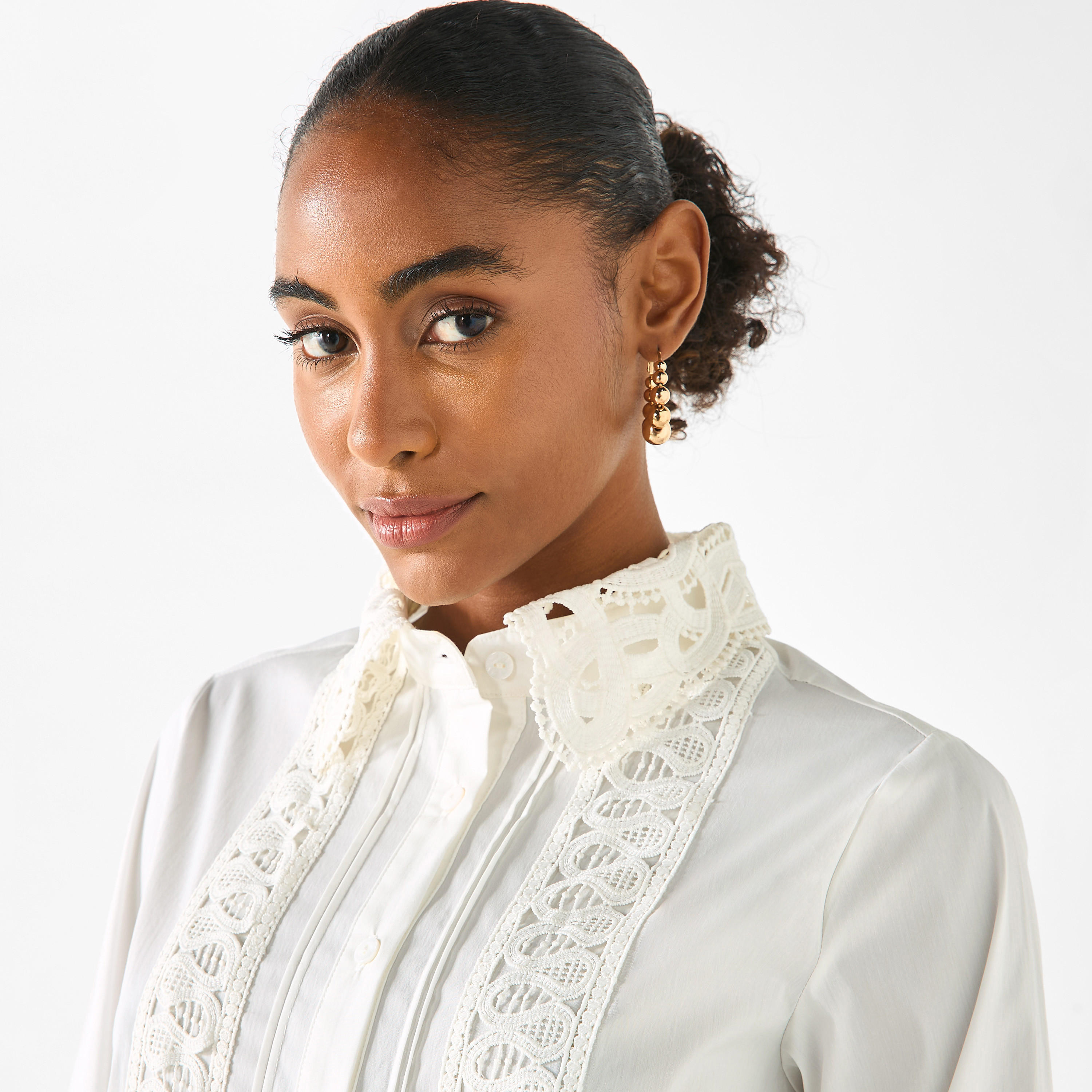 Lace Detail Collared Neckline Top-women-clothing-shirtsandblouses-shirts-image-4