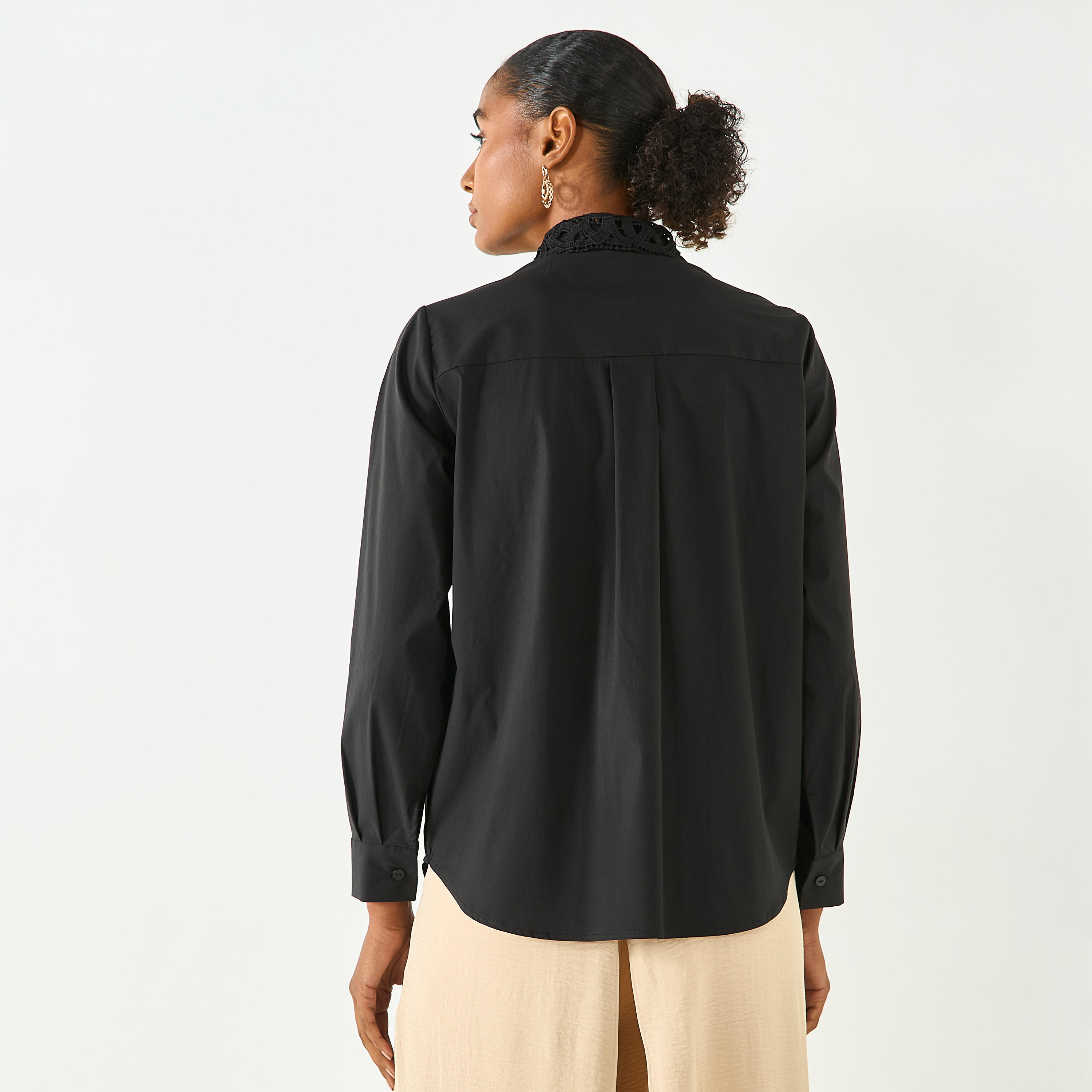 Lace Detail Collared Neckline Top-women-clothing-shirtsandblouses-shirts-image-8