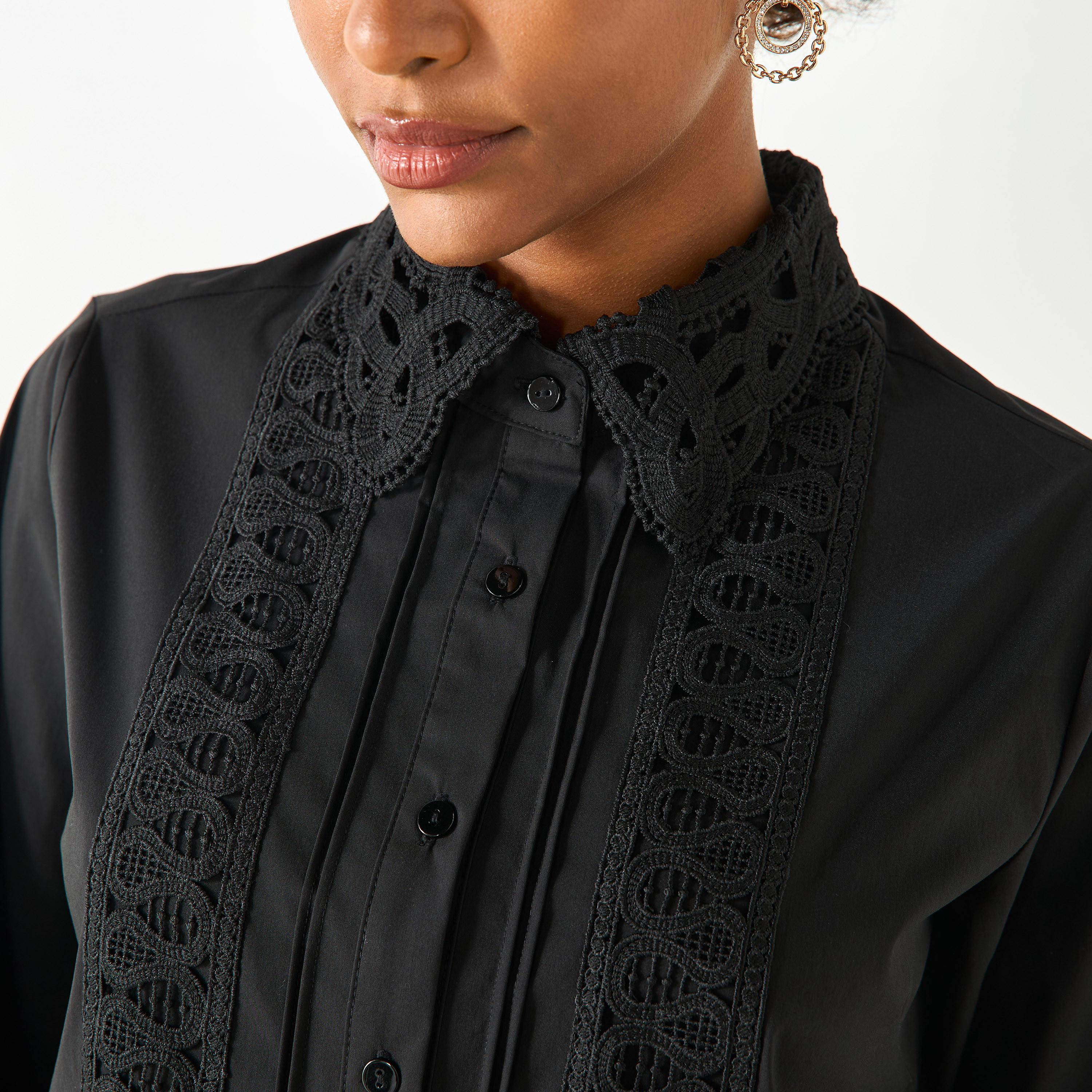 Lace Detail Collared Neckline Top-women-clothing-shirtsandblouses-shirts-image-9