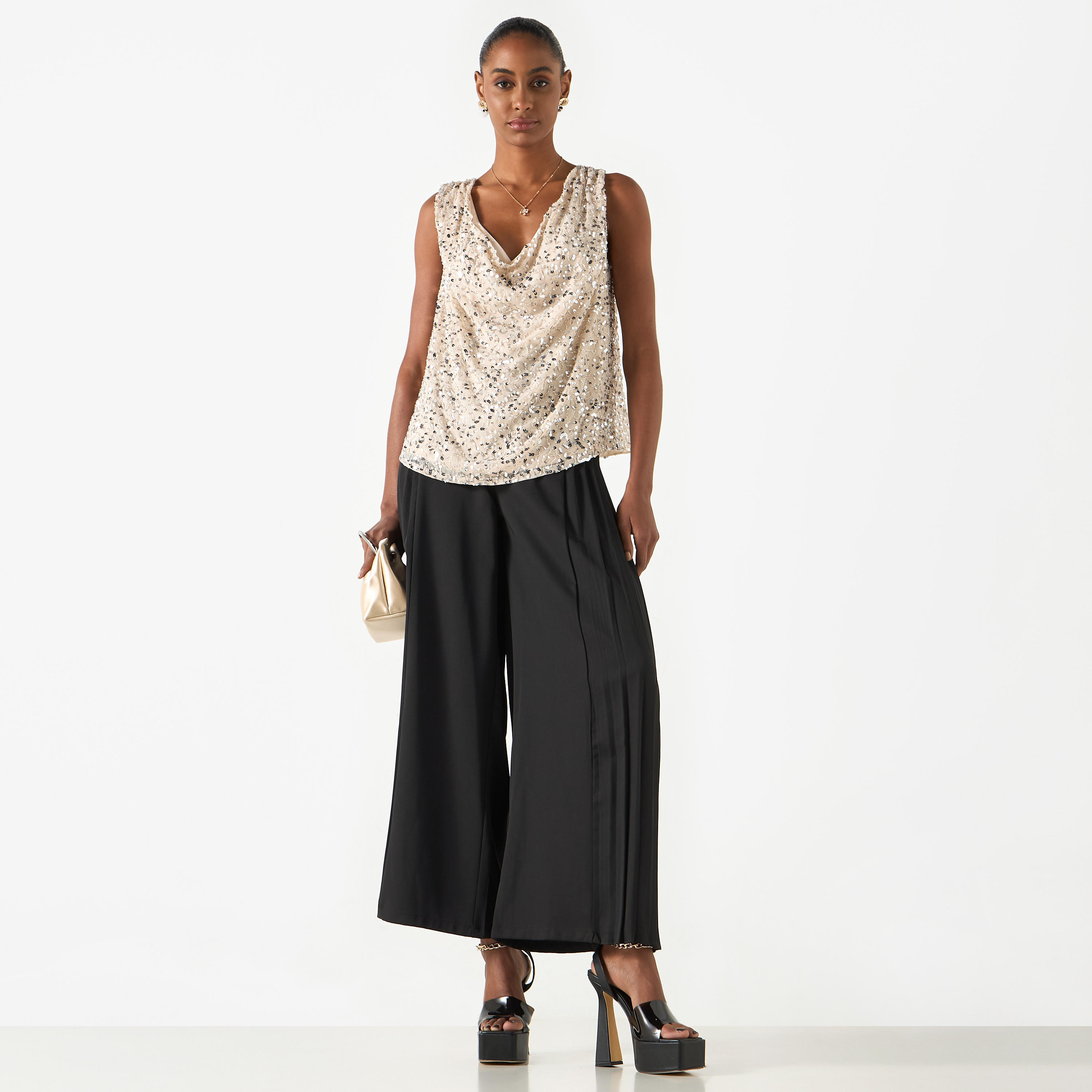بلوزة دون أكمام بِياقة منسدلة وتزيينات ترتر-women-clothing-shirtsandblouses-blouses-image-6