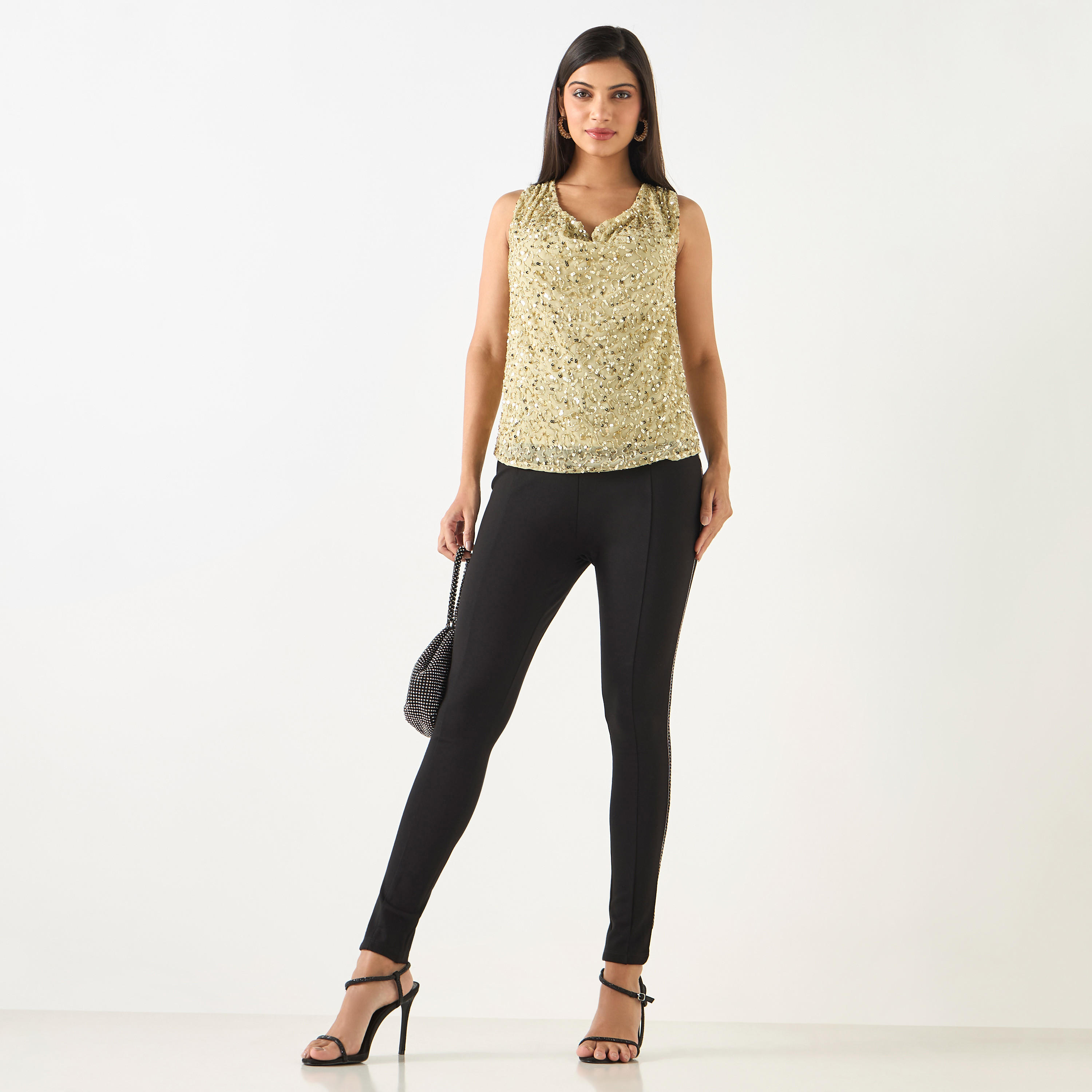 بلوزة دون أكمام بِياقة منسدلة وتزيينات ترتر-women-clothing-shirtsandblouses-blouses-image-2