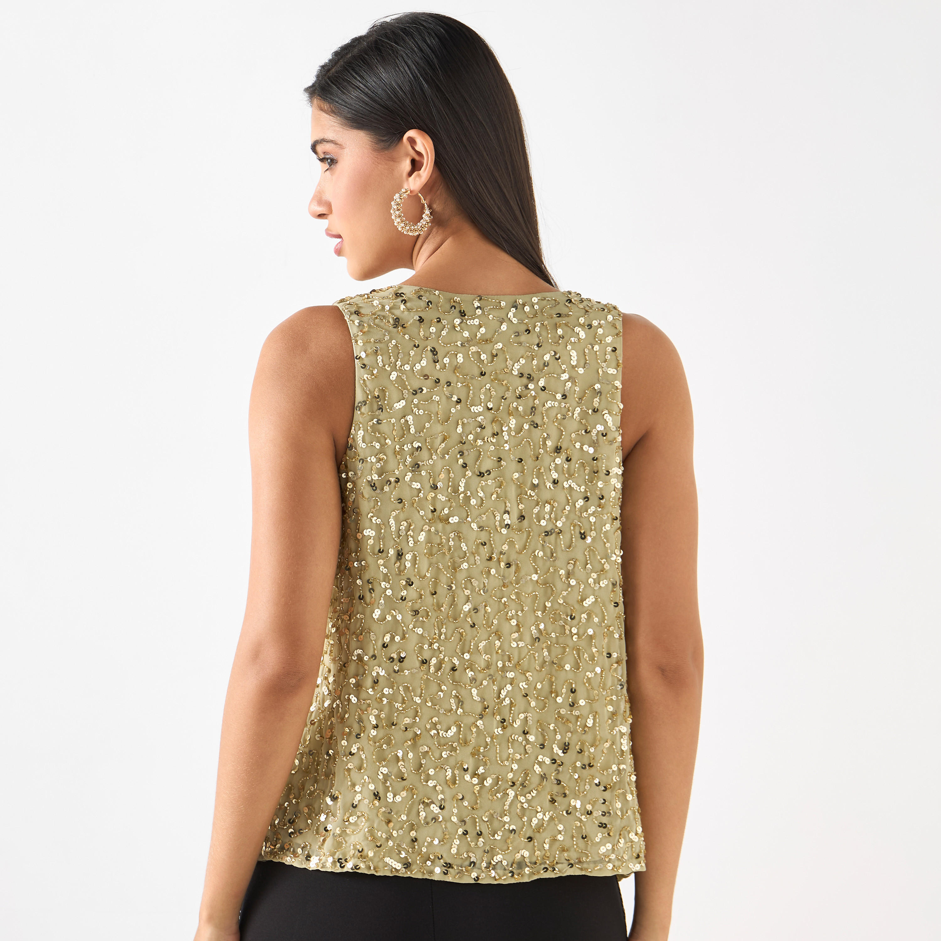 بلوزة دون أكمام بِياقة منسدلة وتزيينات ترتر-women-clothing-shirtsandblouses-blouses-image-3