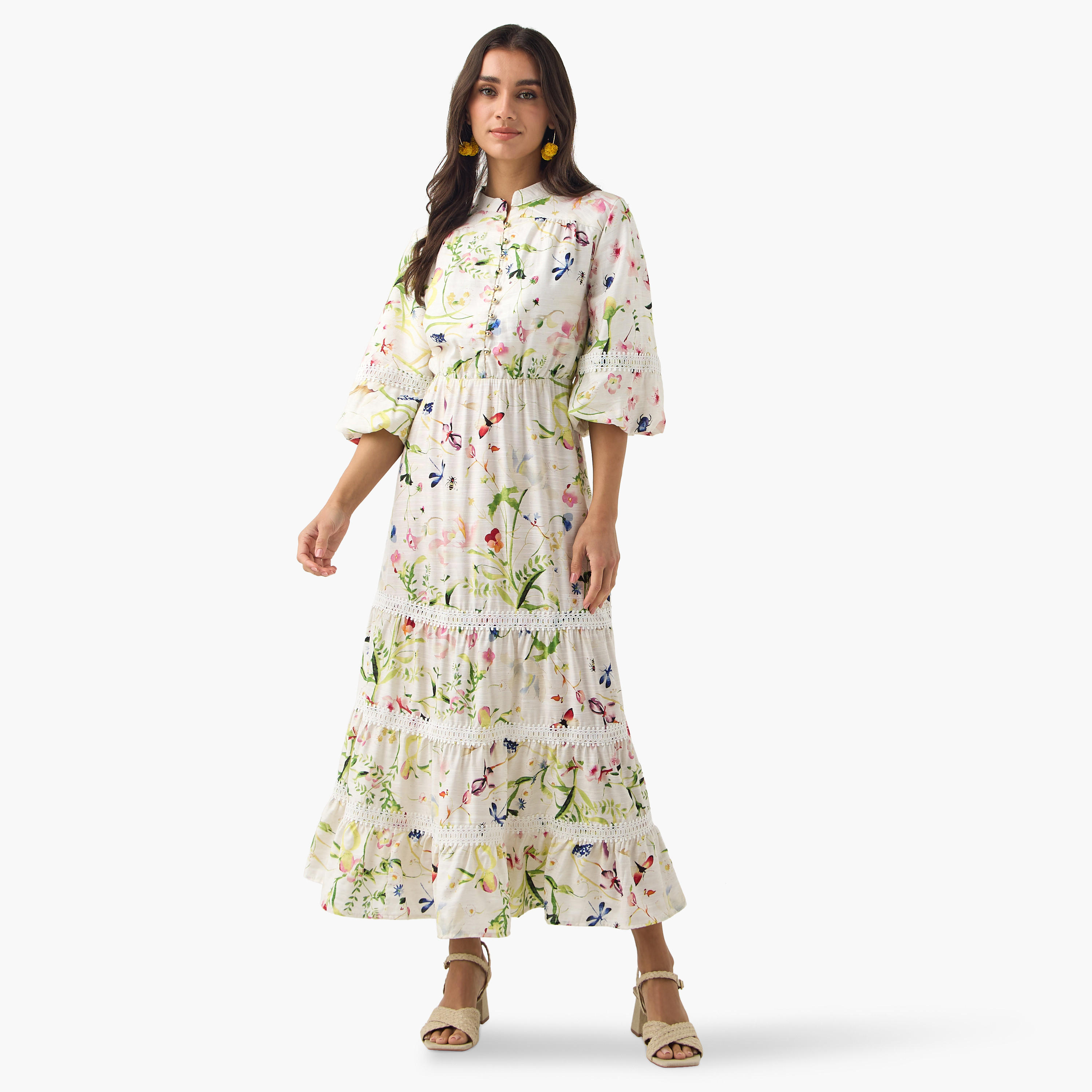 فستان متعدد الطبقات بياقة ماندرارين وطبعات أزهار-women-clothing-dresses-image-1