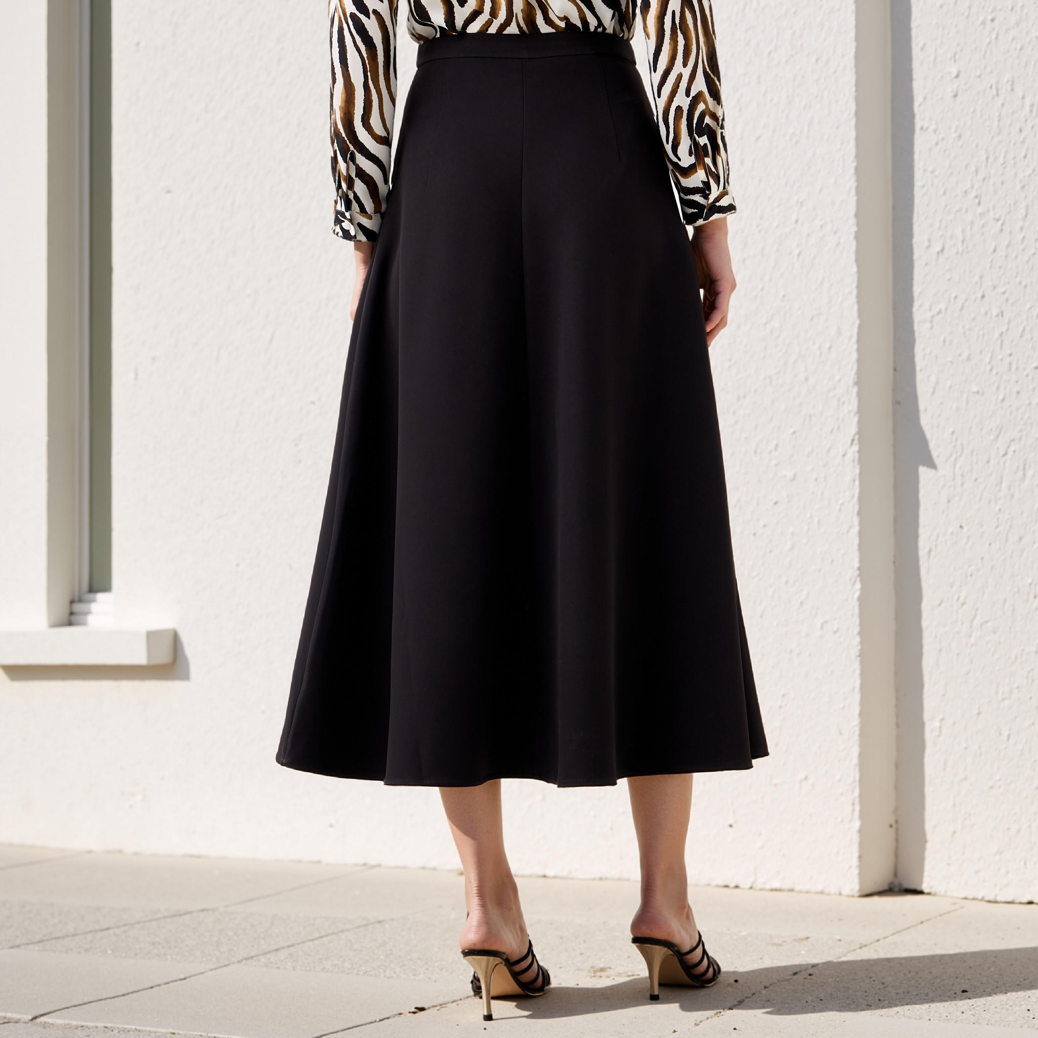 تنّورة إيه لاين ميدي بسحاب إغلاق وتفاصيل جيب-women-clothing-bottoms-skirts-image-3