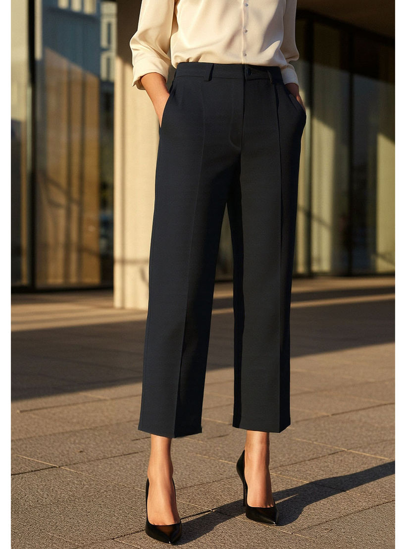 Regular Fit Mid-Rise Trousers with Pockets-women-clothing-bottoms-trousers-image-1