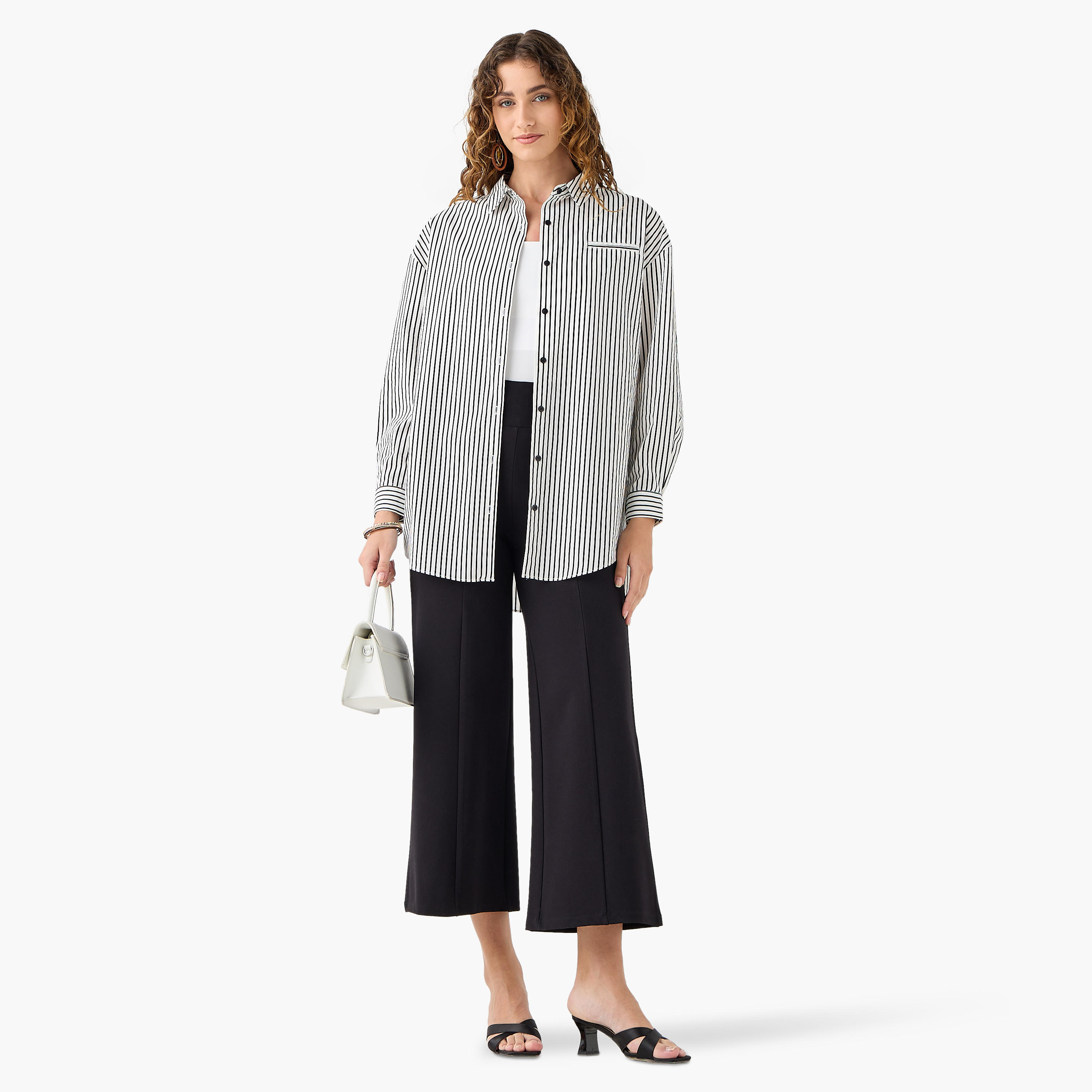 Wide Leg Ponte Pants with Elasticated Waistband-women-clothing-bottoms-leggings-image-2