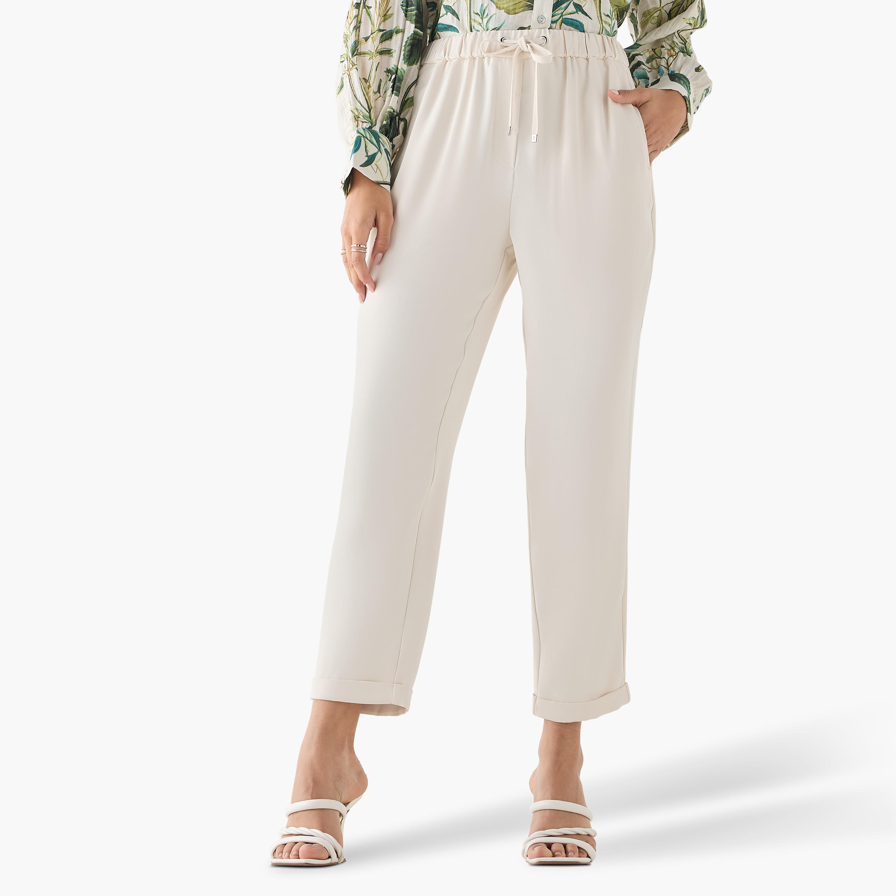 Drawstring Closure Pants with Pockets-women-clothing-bottoms-trousers-image-1
