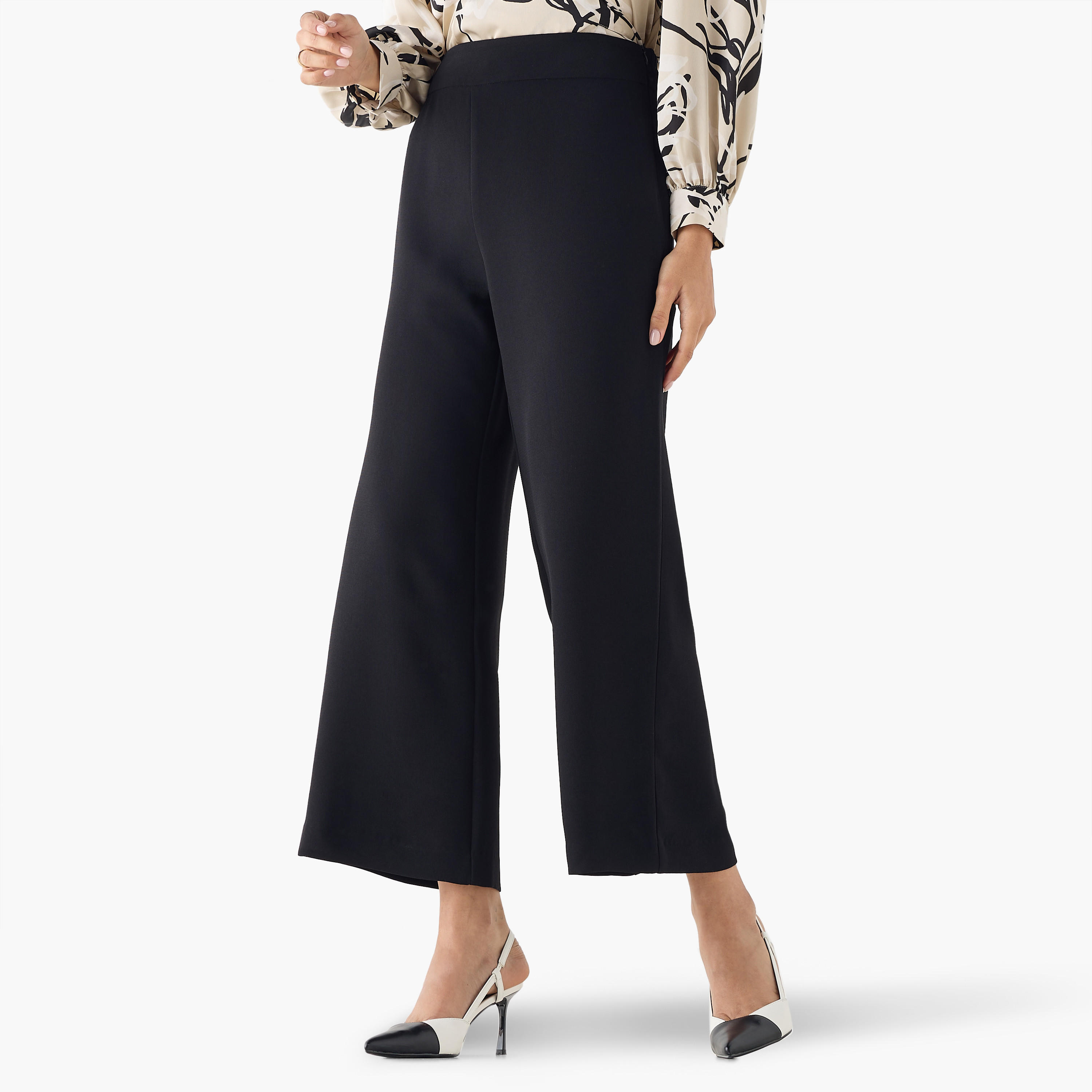Semi-Elasticated Waist Pants-women-clothing-bottoms-trousers-image-1