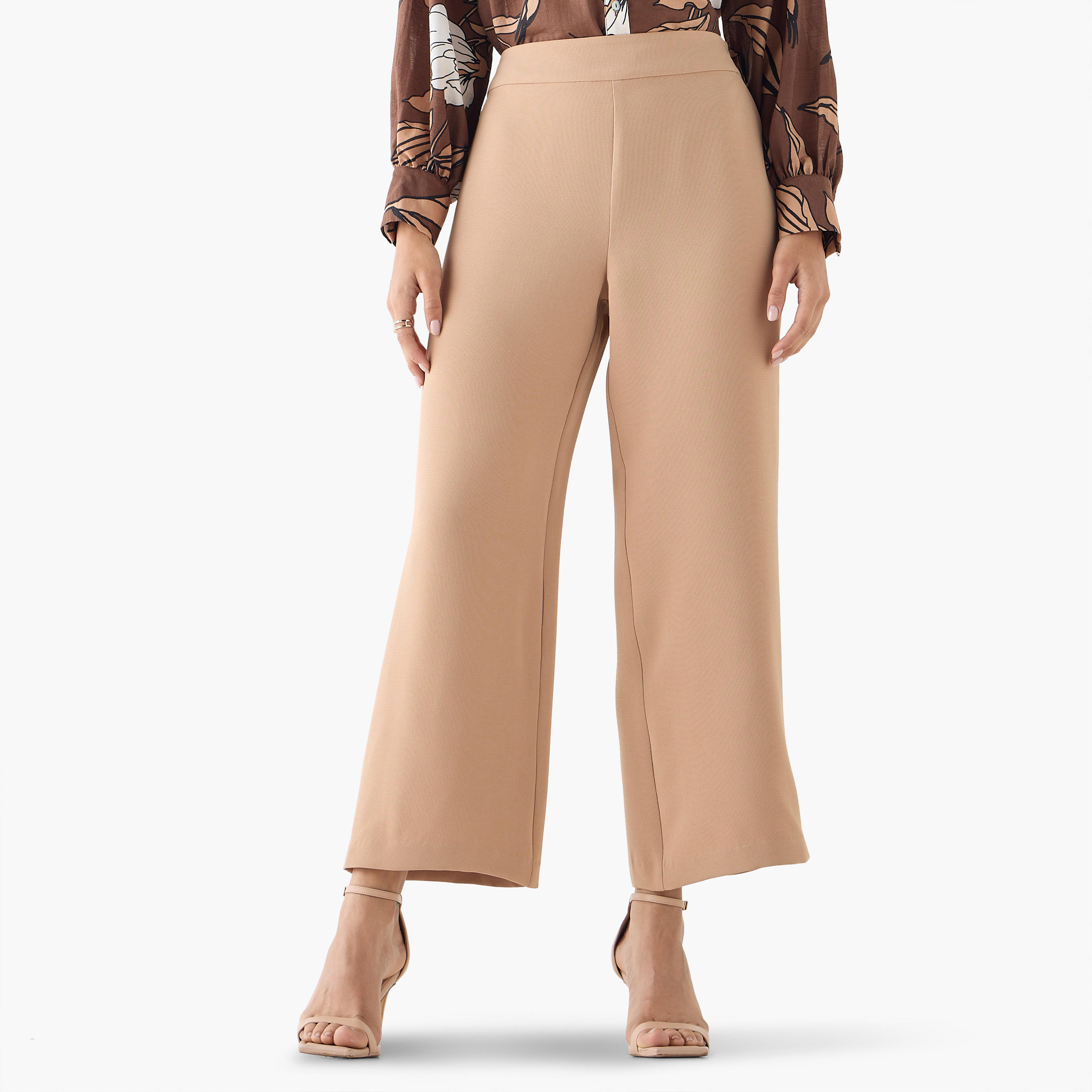 Semi-Elasticated Waist Pants-women-clothing-bottoms-trousers-image-1