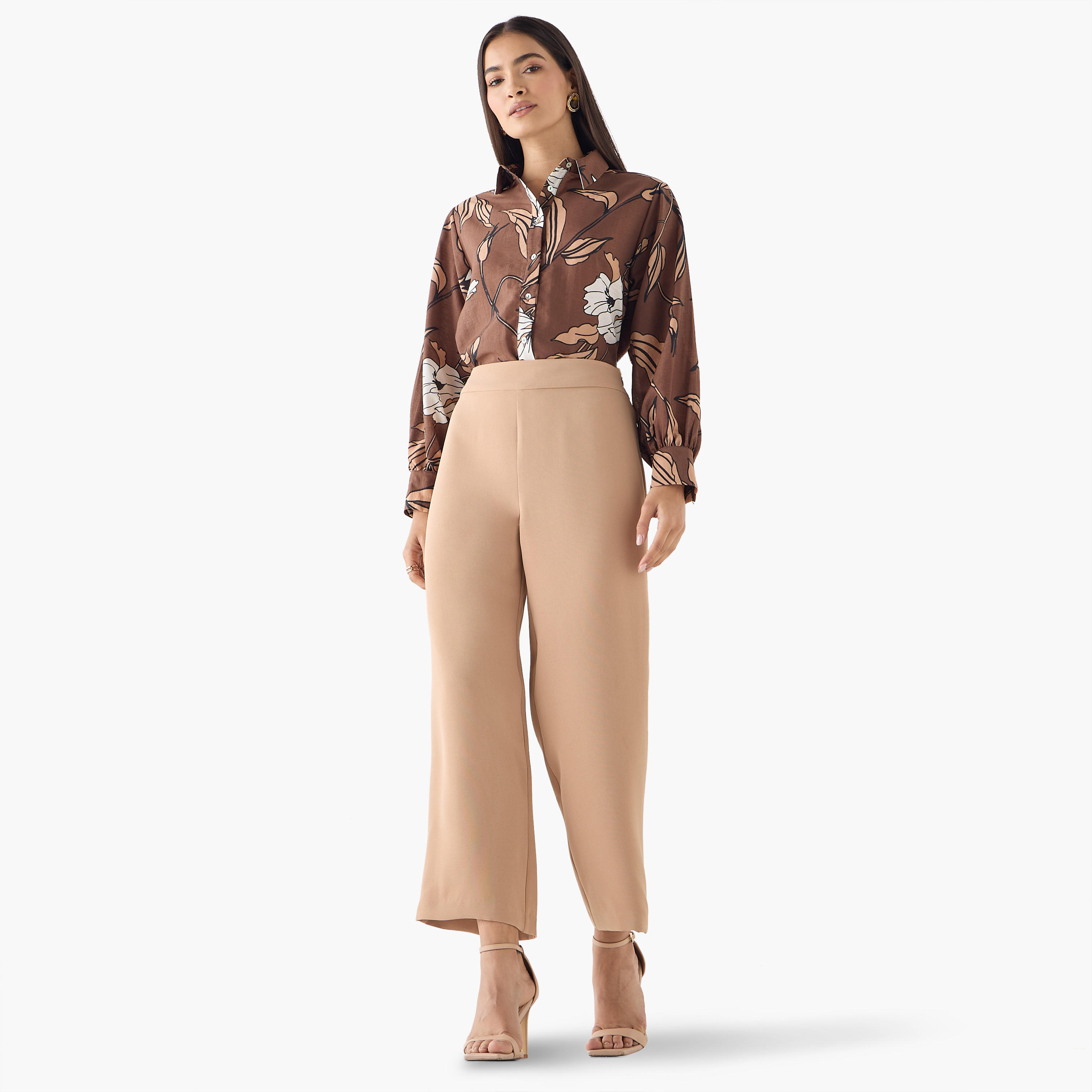 Semi-Elasticated Waist Pants-women-clothing-bottoms-trousers-image-2