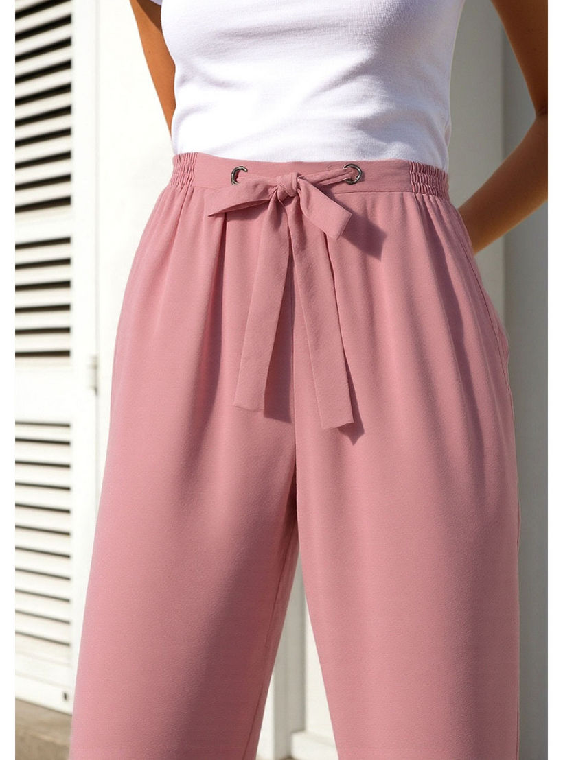 Textured Pants with Drawstring Closure-women-clothing-bottoms-trousers-image-4