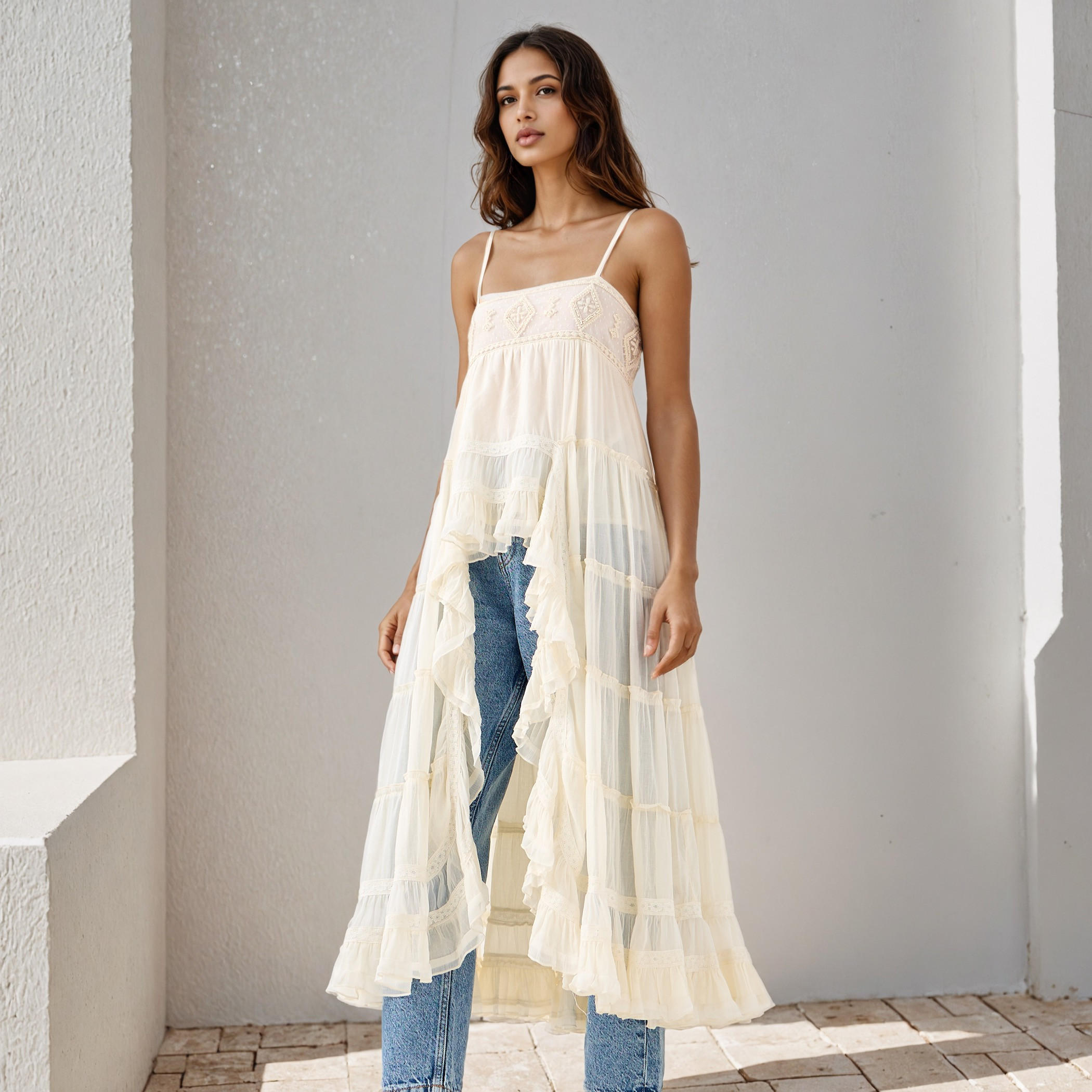 بلوزة بدون أكمام مطرزة بكشكش وحواف غير متساوية-women-clothing-shirtsandblouses-blouses-image-5