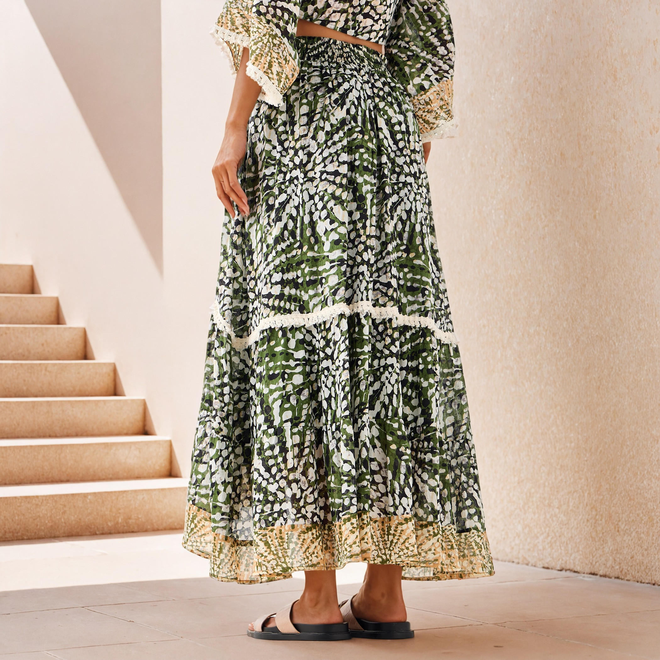 All-Over Print High-Low Skirt with Tassel Accent-women-clothing-bottoms-skirts-image-3