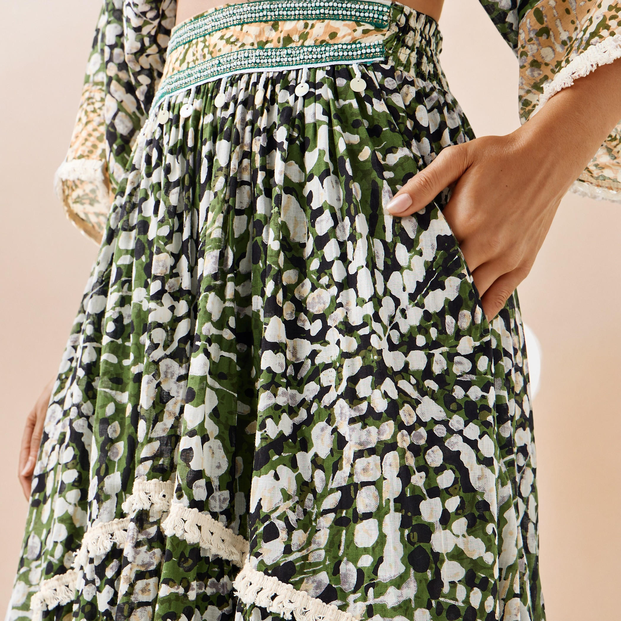 All-Over Print High-Low Skirt with Tassel Accent-women-clothing-bottoms-skirts-image-4