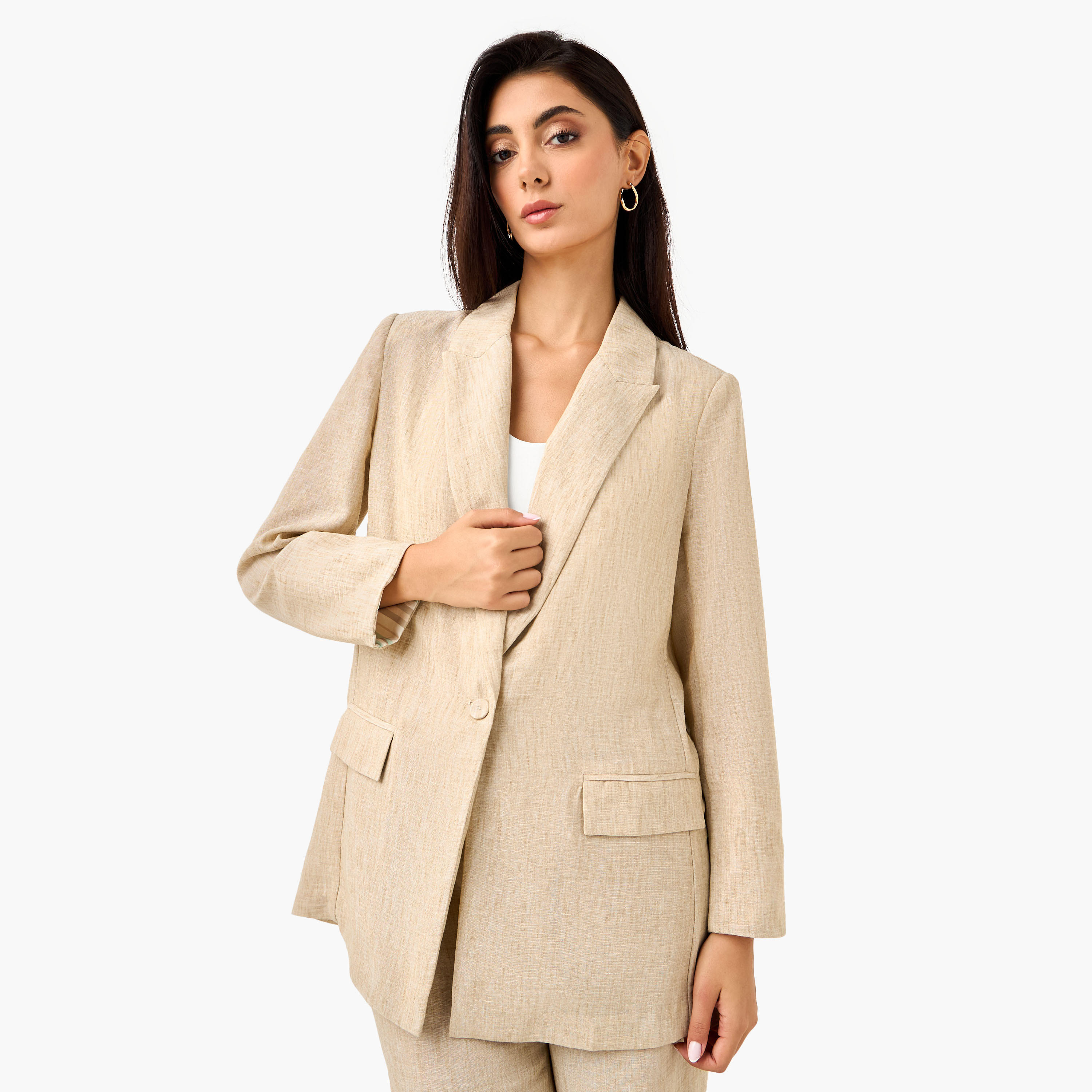 Blazer with Notch Lapel and Pockets-women-clothing-coatsandjackets-blazers-image-1