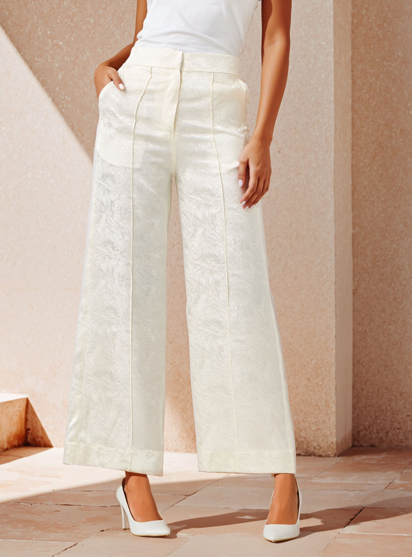 بنطلون جاكار واسع الساقين بجيوب-women-clothing-bottoms-trousers-image-1