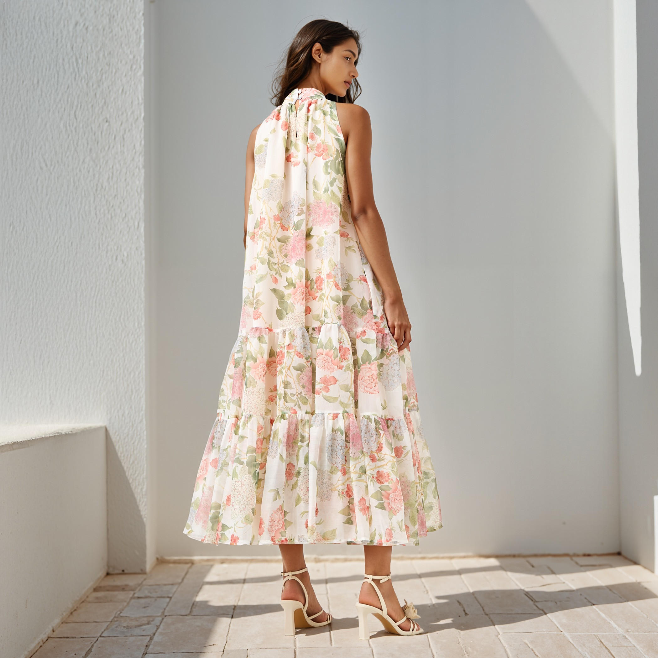 Floral Print Halter Neck Maxi Dress-women-clothing-dresses-image-3