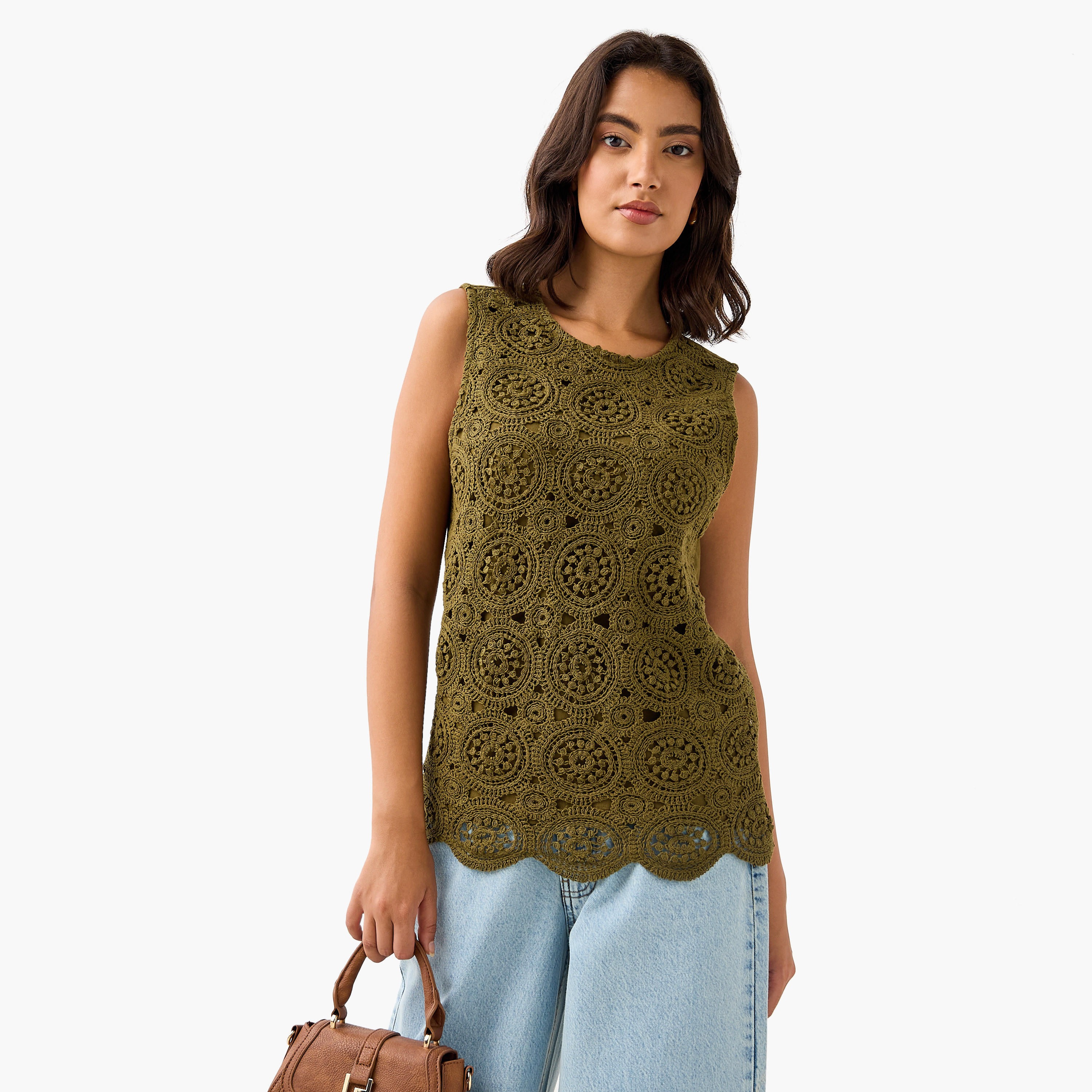 Crochet Detail Sleeveless Cotton Top-women-clothing-shirtsandblouses-blouses-image-1