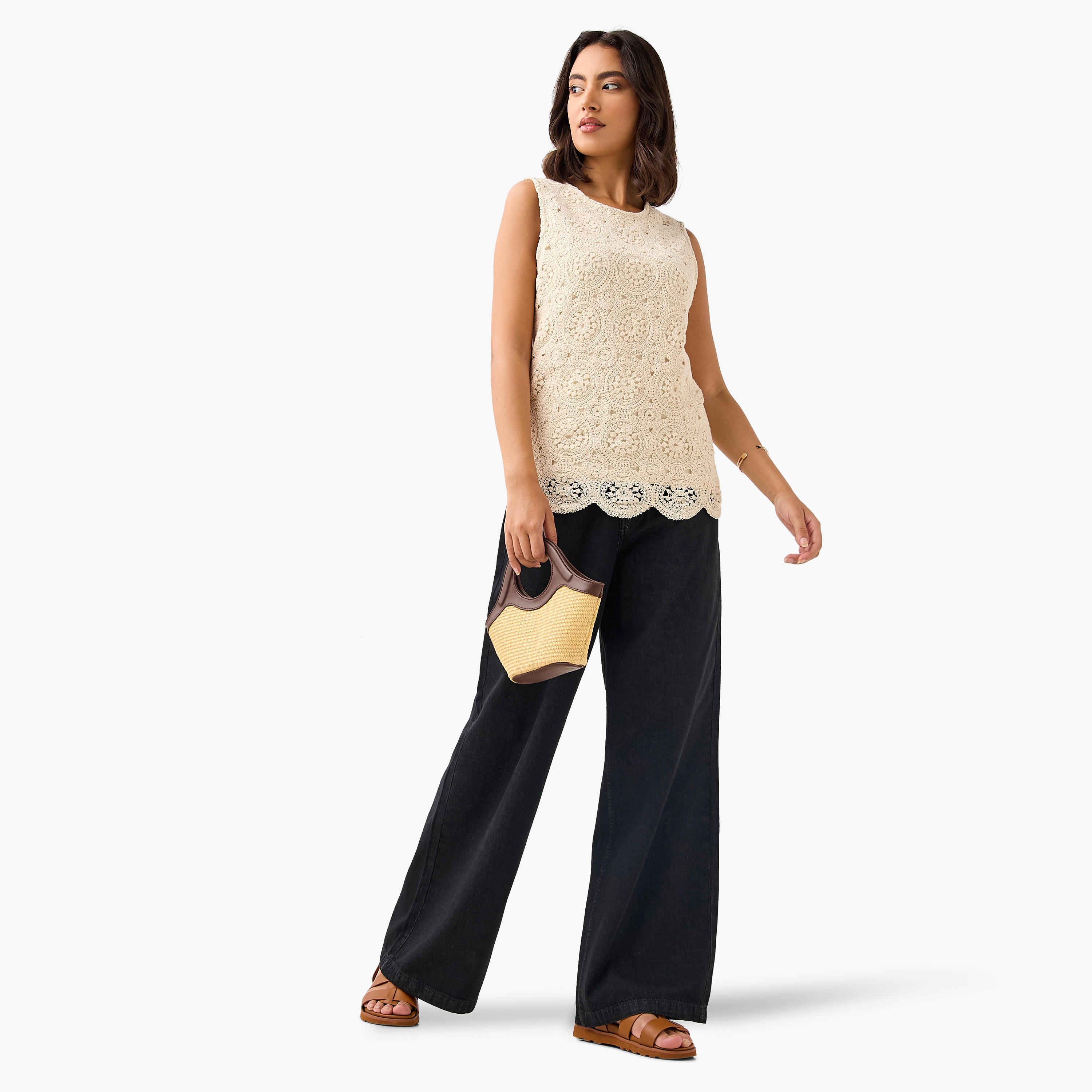 Crochet Detail Sleeveless Cotton Top-women-clothing-shirtsandblouses-blouses-image-2